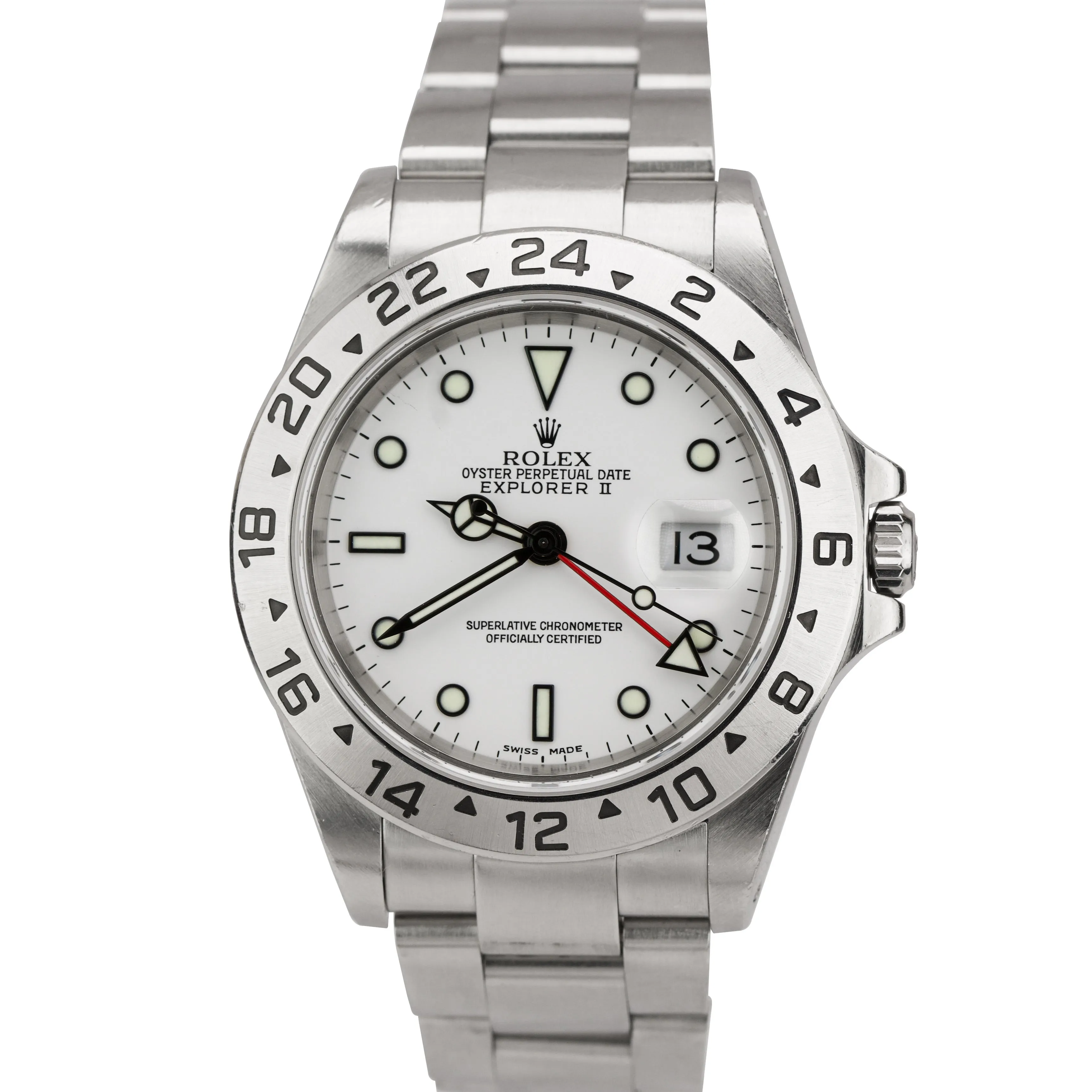 2003 Rolex Explorer II Polar White Stainless Steel 40mm GMT SEL Watch 16570 B P
