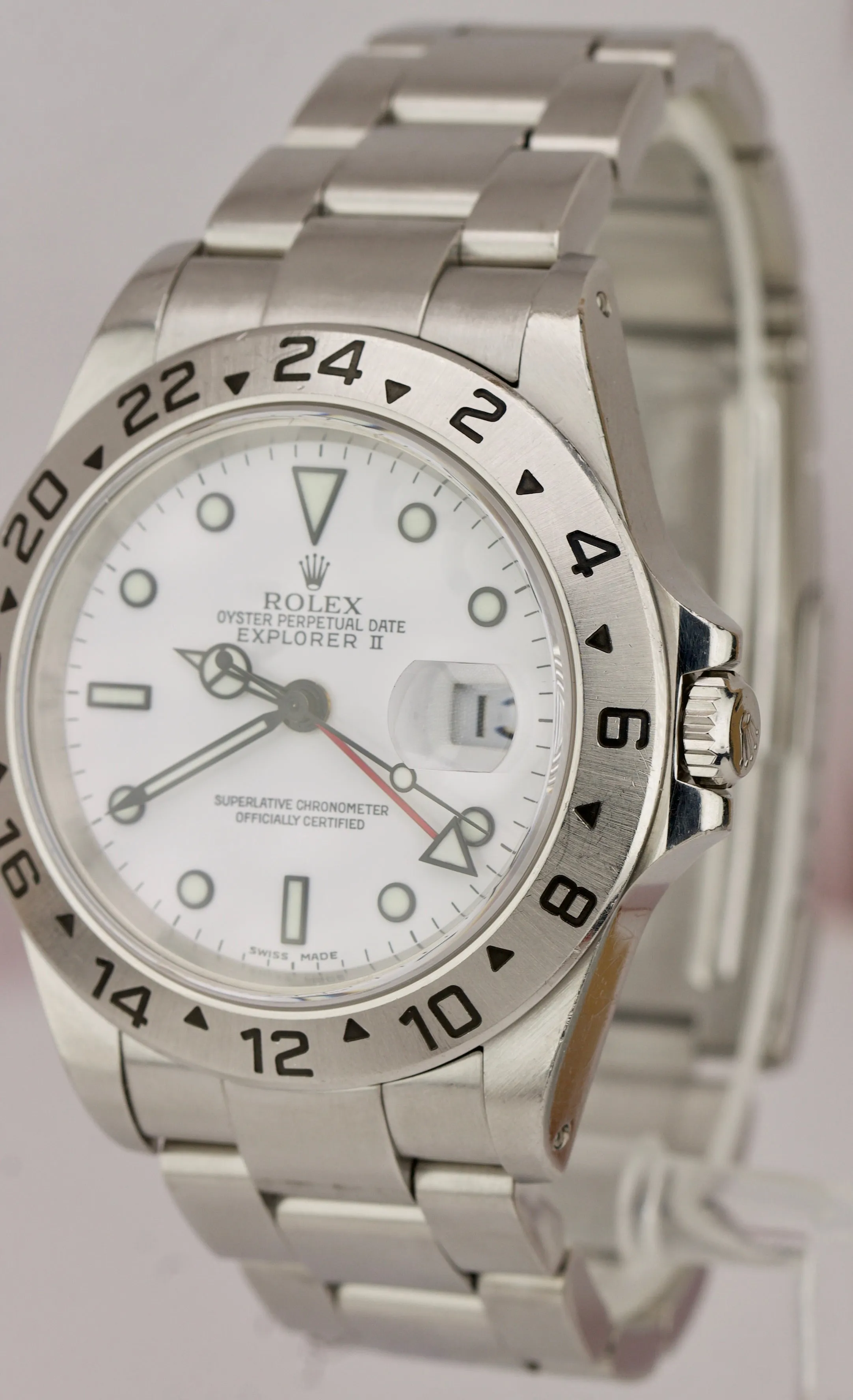 2003 Rolex Explorer II Polar White Stainless Steel 40mm GMT SEL Watch 16570 B P