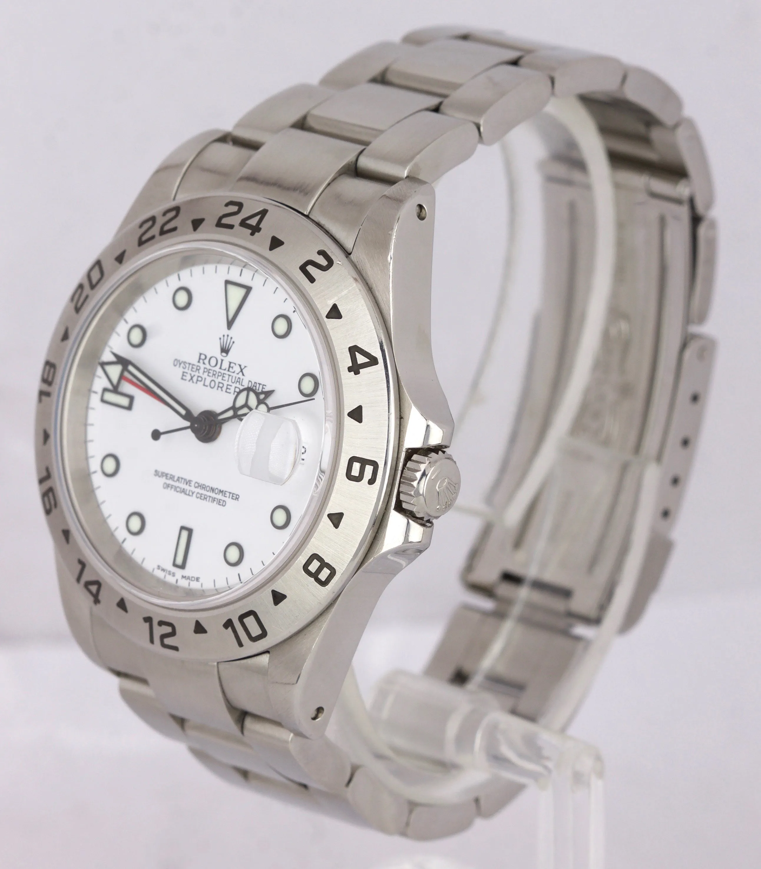 2003 UNPOLISHED Rolex Explorer II PUNCHED PAPERS Polar White GMT SEL 16570 Watch