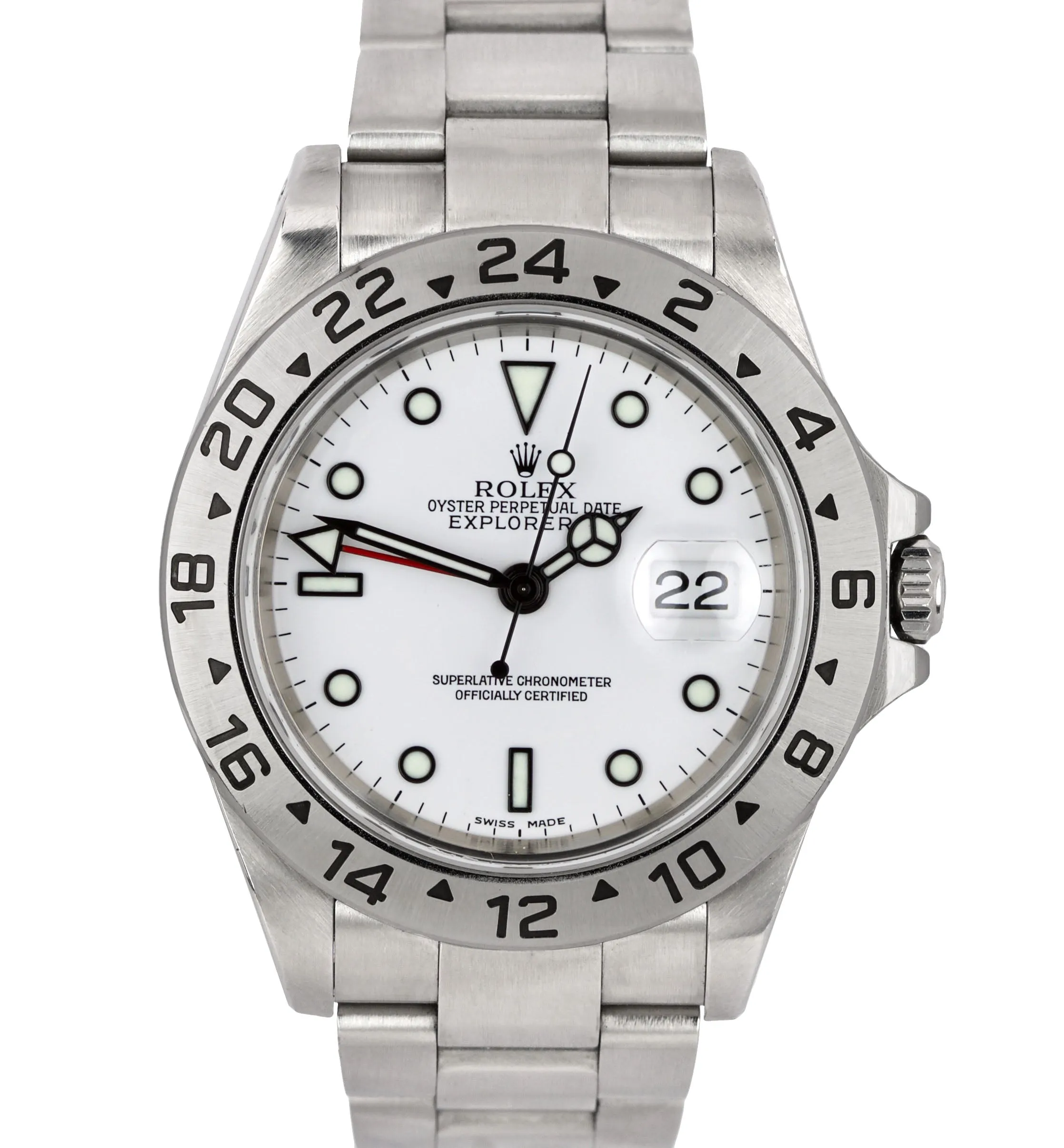 2003 UNPOLISHED Rolex Explorer II PUNCHED PAPERS Polar White GMT SEL 16570 Watch