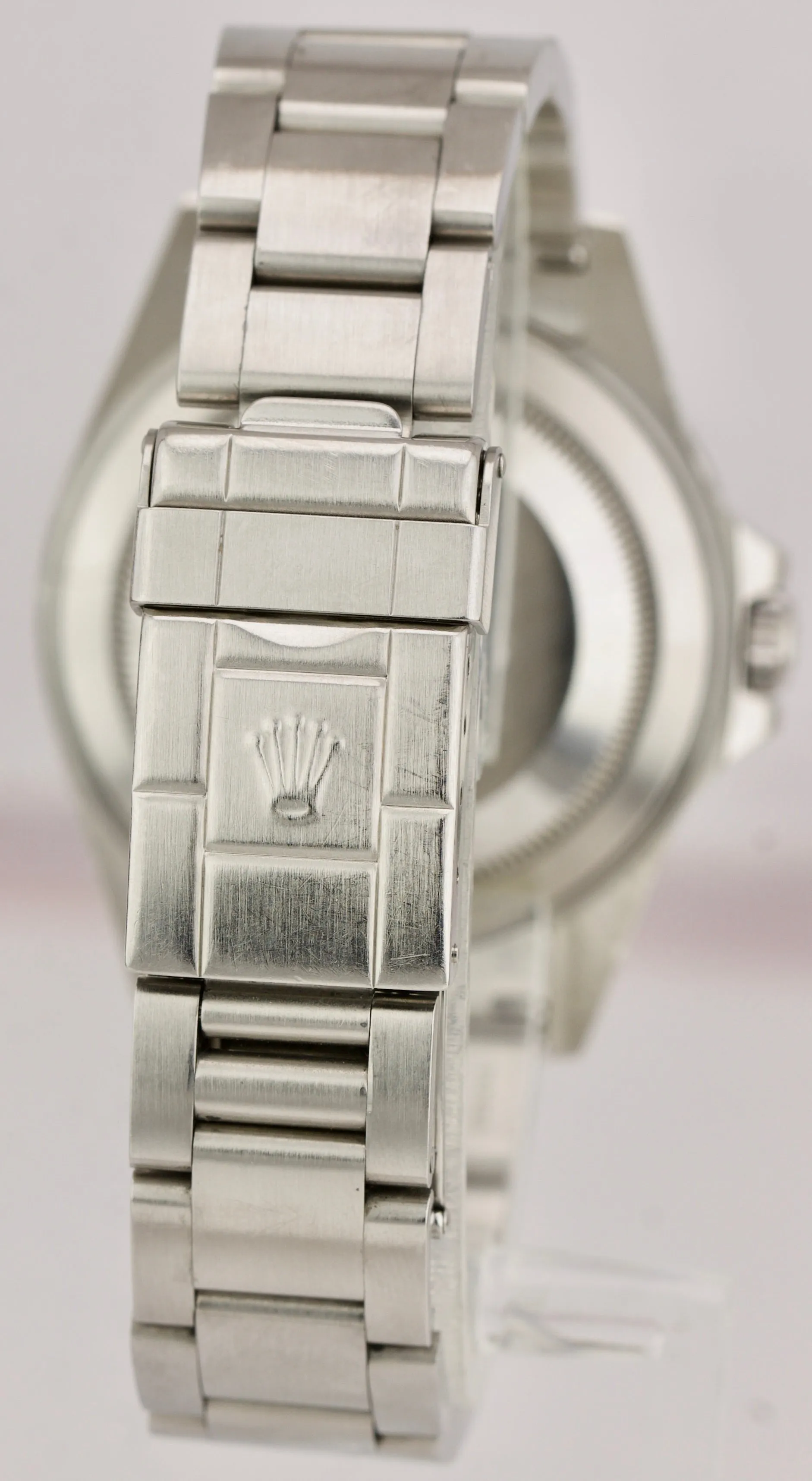 2003 UNPOLISHED Rolex Explorer II SEL LUME Steel Black Date GMT 40mm Watch 16570