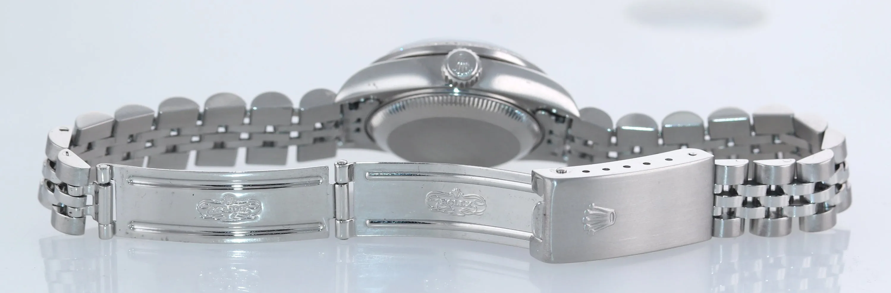 2004 Ladies Rolex DateJust 26mm MOP Diamond Fluted Bezel Steel Jubilee Watch