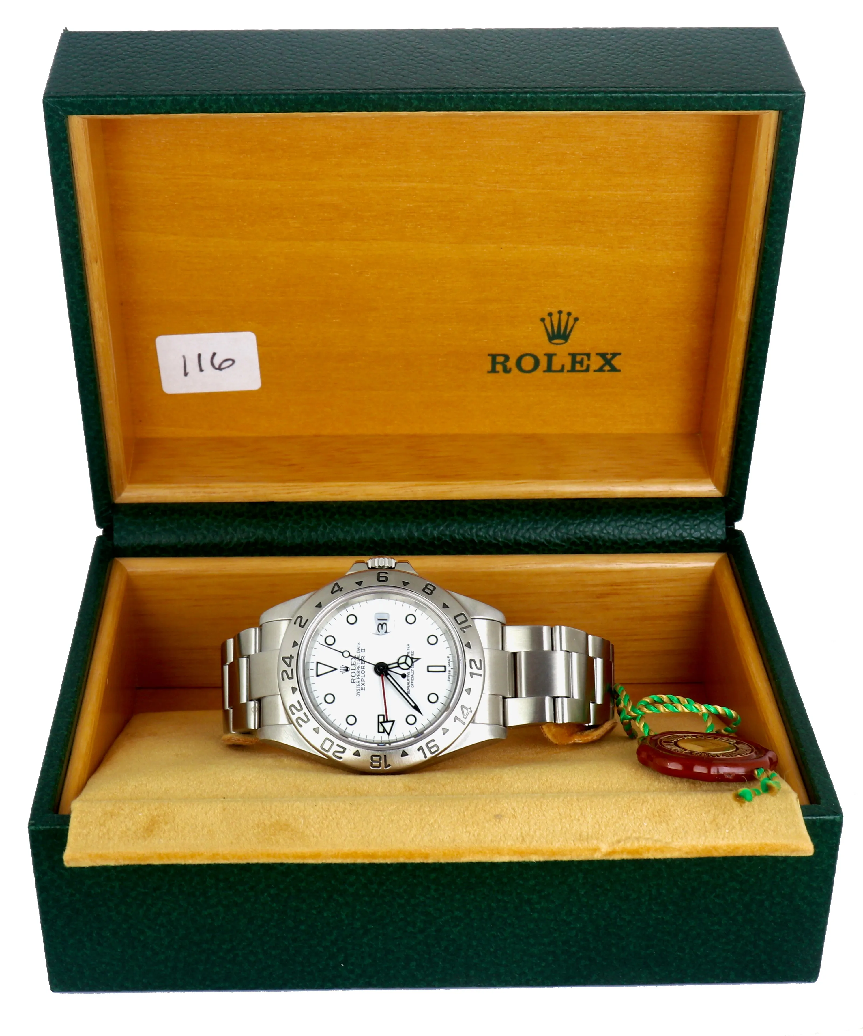 2004 Rolex Explorer II Polar White Y Stainless Steel 40mm GMT SEL 16570 T Watch