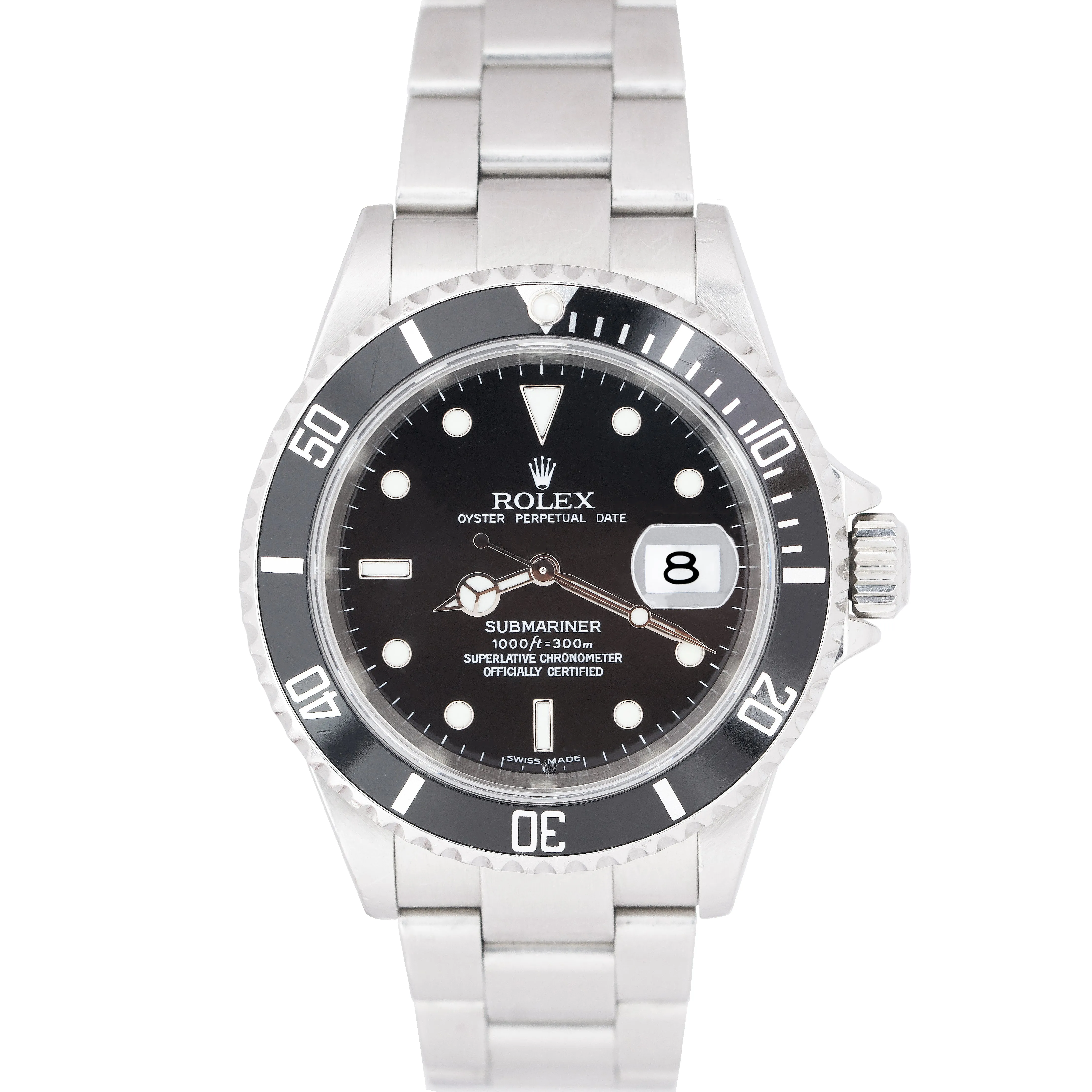 2006 Rolex Submariner Date 16610 Stainless NO-HOLES CASE Pre-Ceramic Watch B P