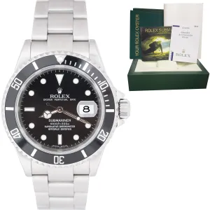 2006 Rolex Submariner Date 16610 Stainless NO-HOLES CASE Pre-Ceramic Watch B P