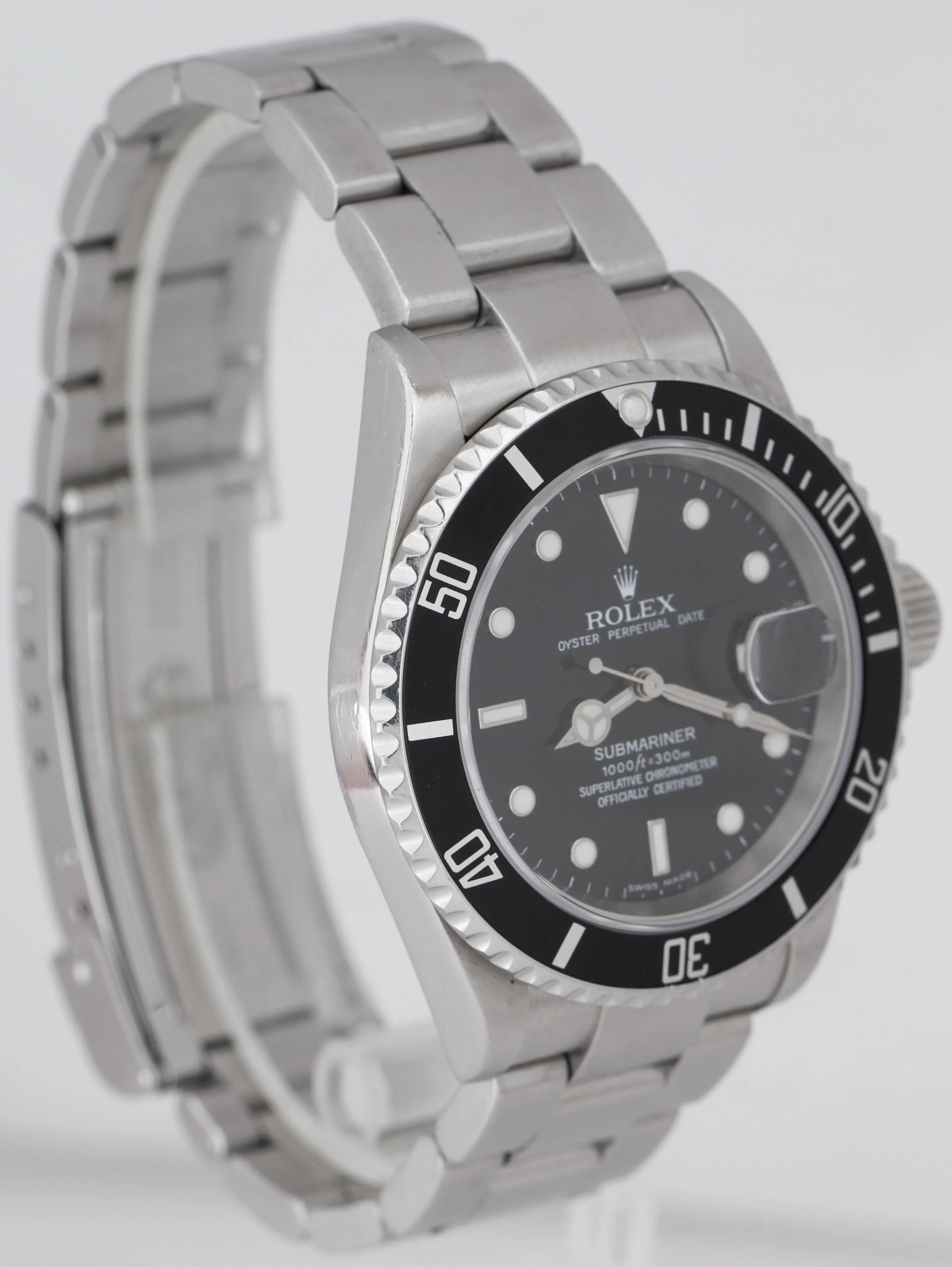 2006 Rolex Submariner Date 16610 Stainless NO-HOLES CASE Pre-Ceramic Watch B P