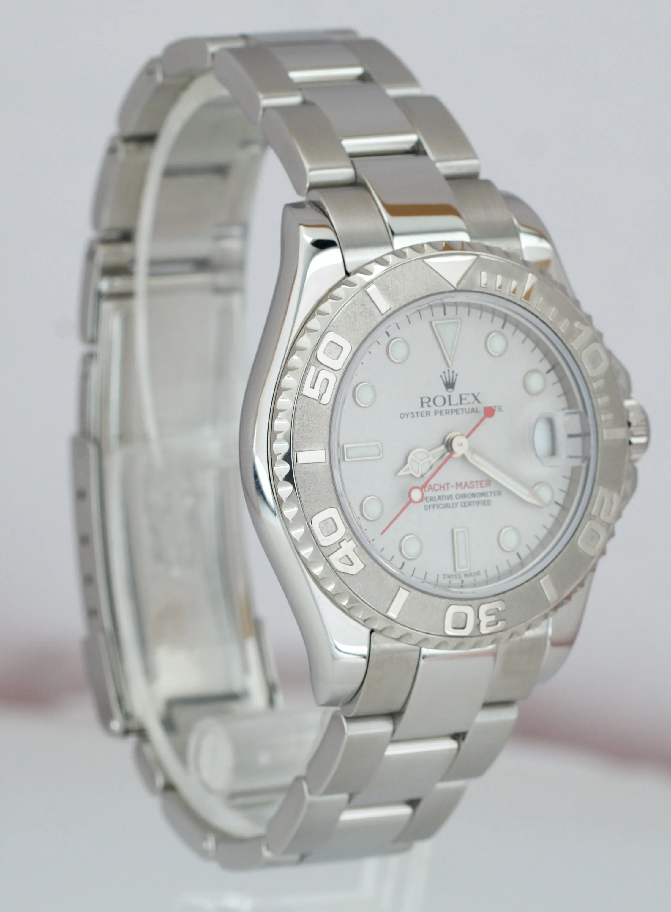 2006 Rolex Yacht-Master Mid-Size Platinum Stainless 35mm 168622 Date Watch