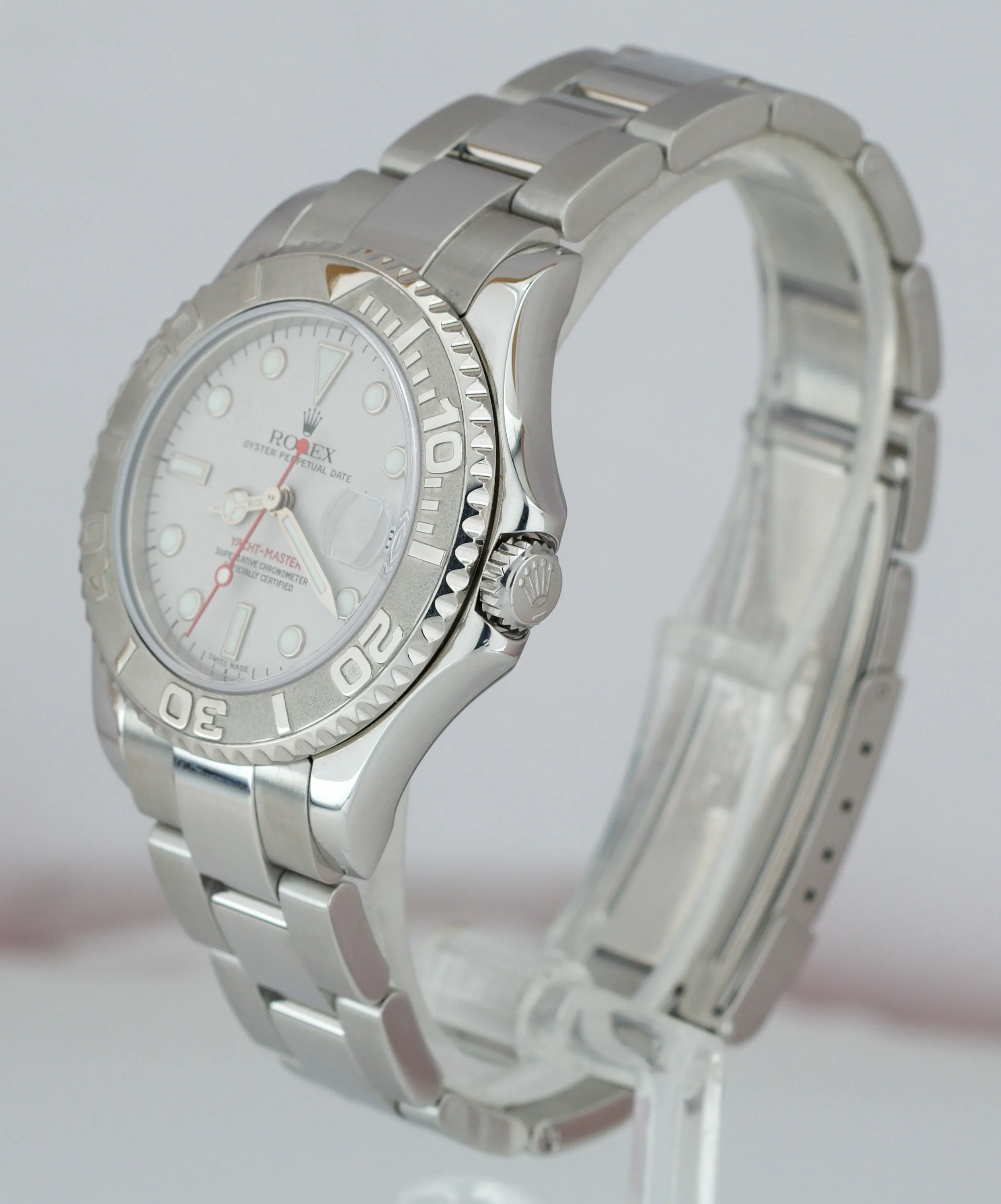 2006 Rolex Yacht-Master Mid-Size Platinum Stainless 35mm 168622 Date Watch