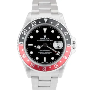 2007 Rolex GMT-Master II 40mm NO-HOLES CASE Red Black COKE BEZEL Watch 16710