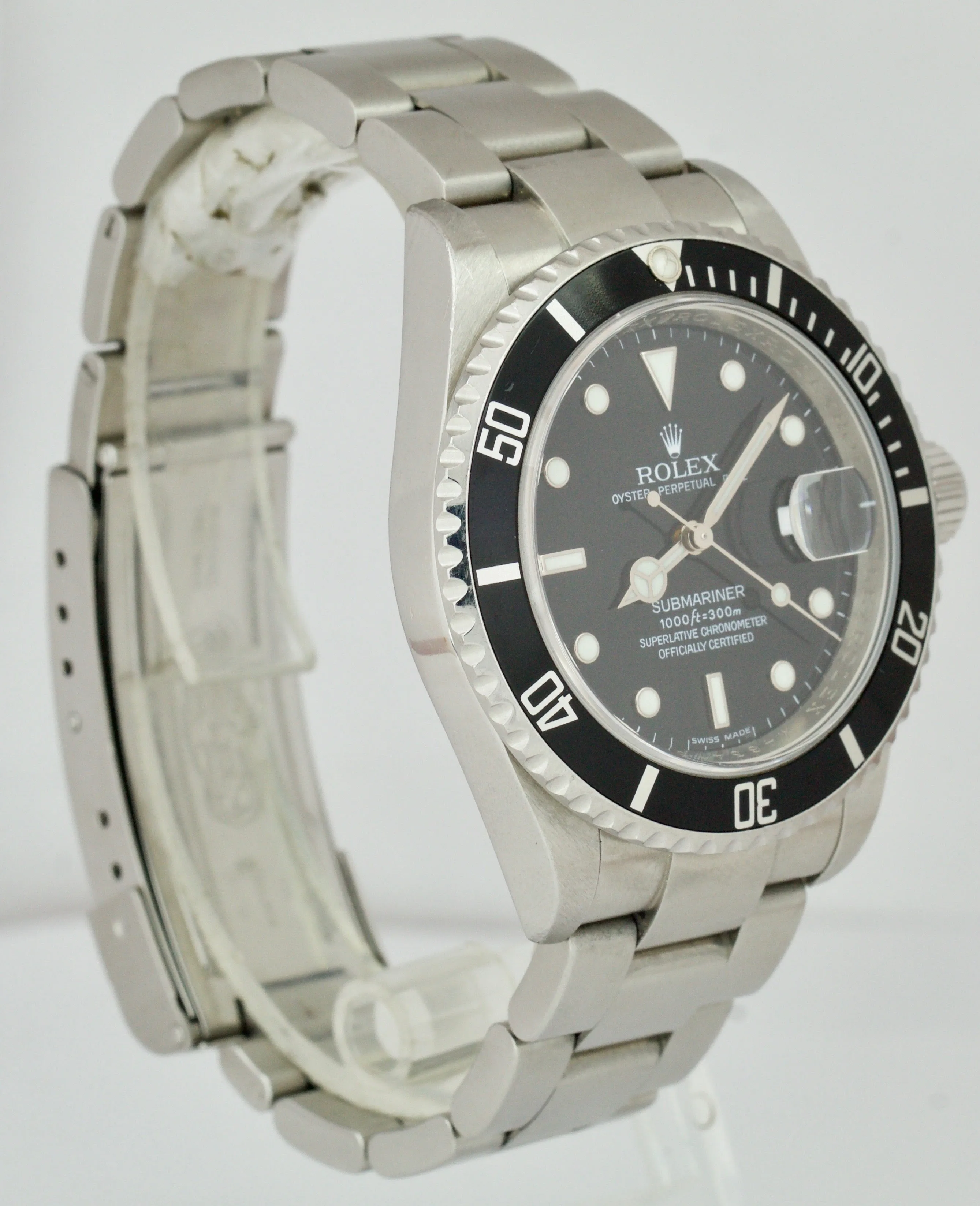 2008 REHAUT Rolex Submariner Date Stainless Pre-Ceramic Watch 16610 BOX PAPERS