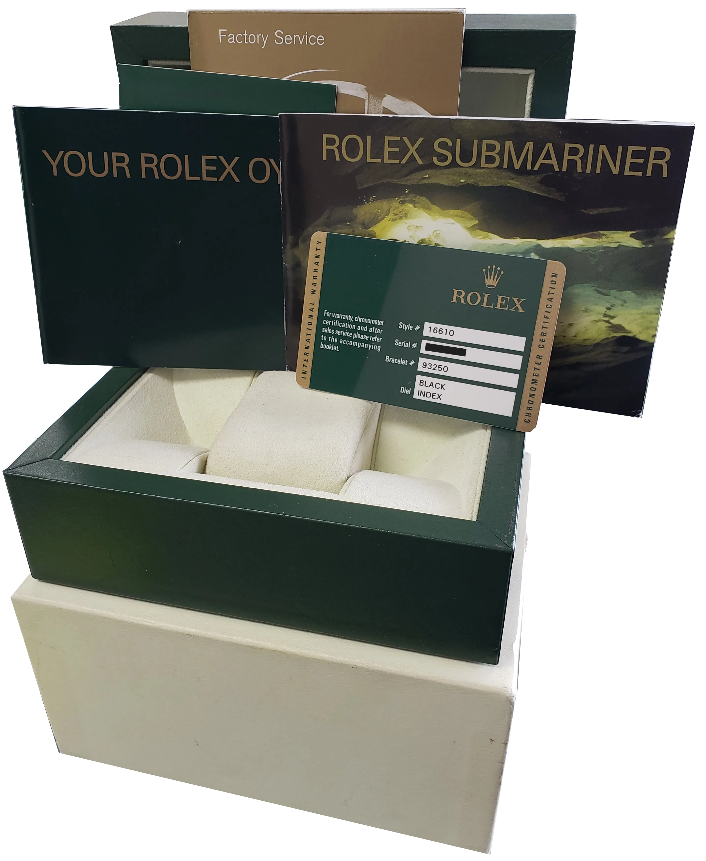 2008 REHAUT Rolex Submariner Date Stainless Pre-Ceramic Watch 16610 BOX PAPERS