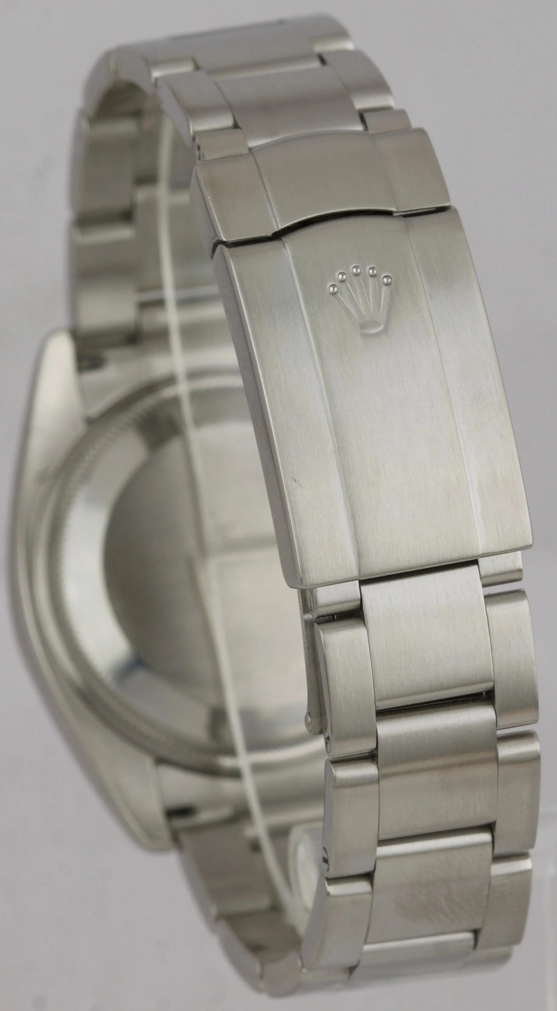 2008 Rolex Air-King Oyster Perpetual Silver Orange Concentric 34mm Watch 114234
