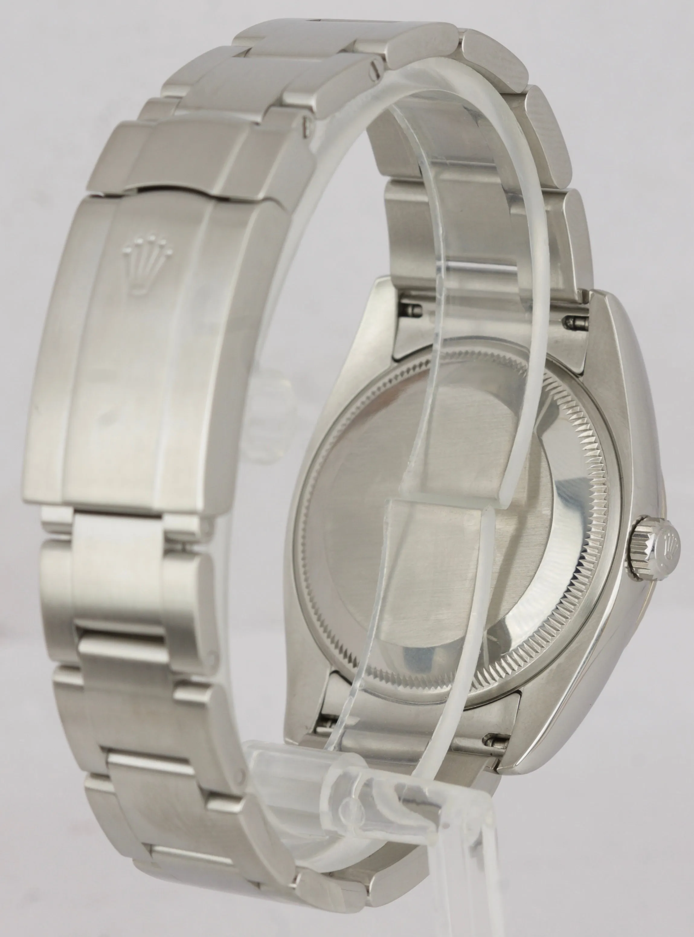 2008 Rolex Air-King Oyster Perpetual Silver Orange Concentric 34mm Watch 114234
