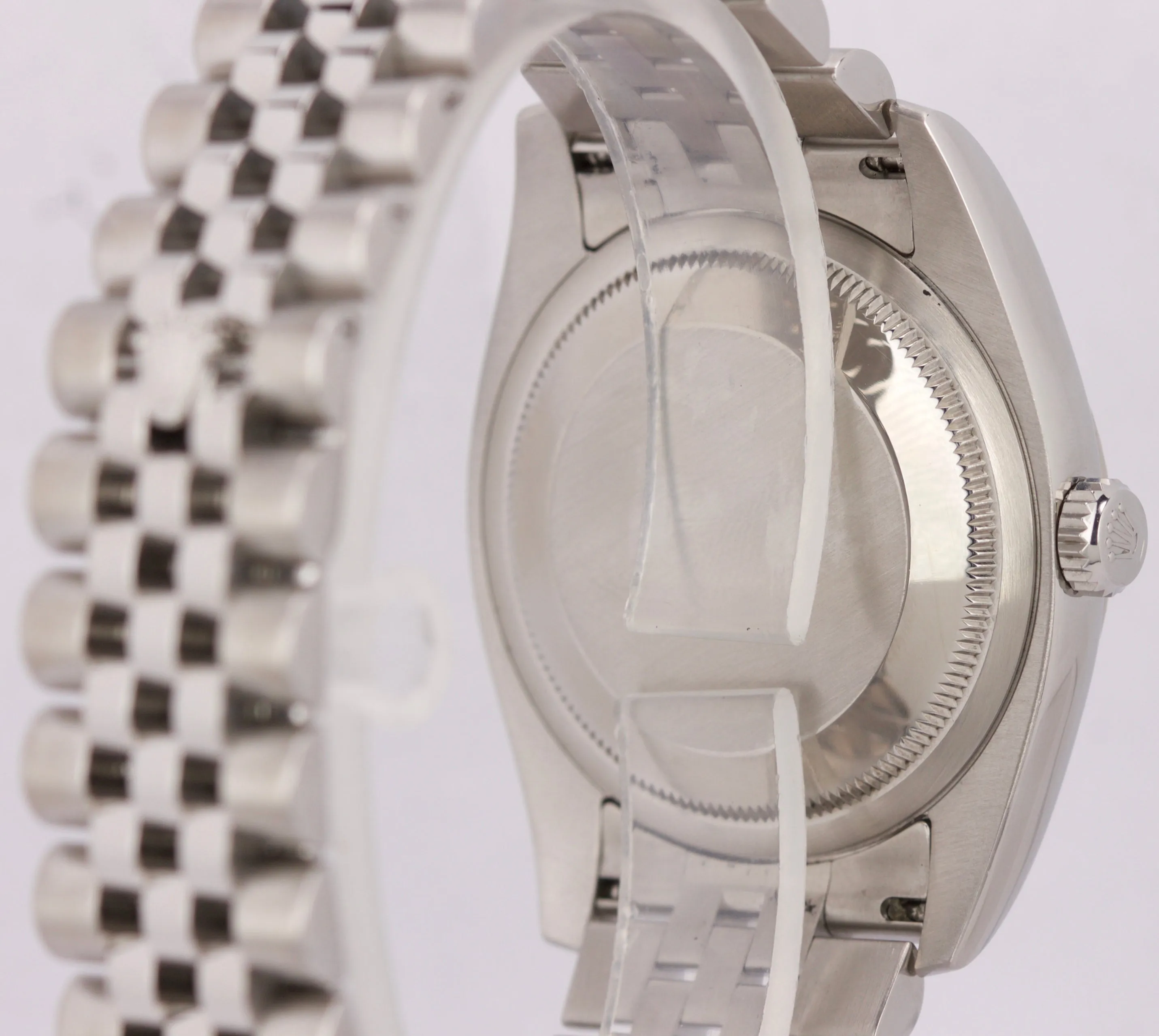 2010 ENGRAVED Rolex DateJust 116234 Silver Roman 36mm Steel Jubilee Date Watch