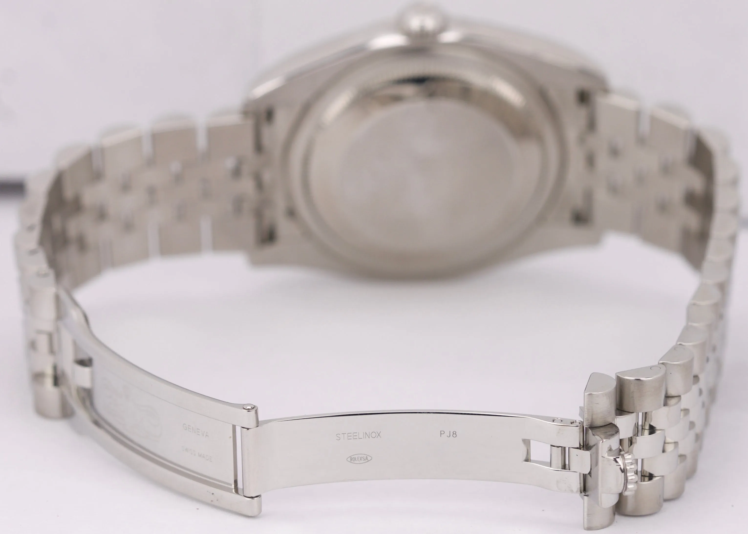 2010 ENGRAVED Rolex DateJust 116234 Silver Roman 36mm Steel Jubilee Date Watch