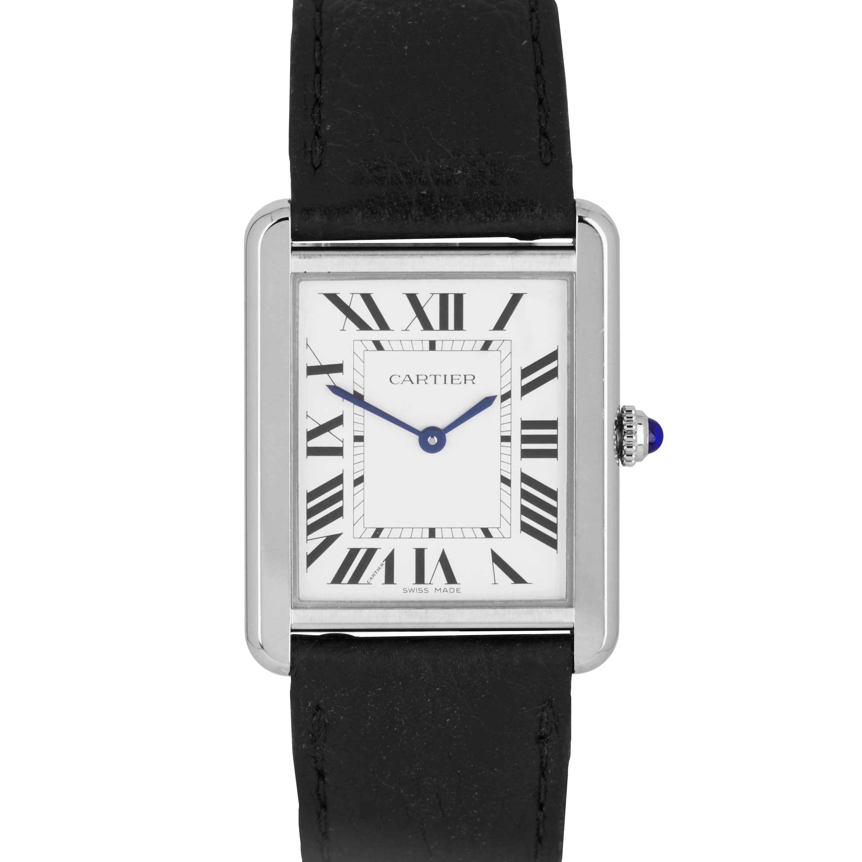 2020 Cartier Tank Solo Large 3169 Stainless Roman Quartz Date Watch W5200014
