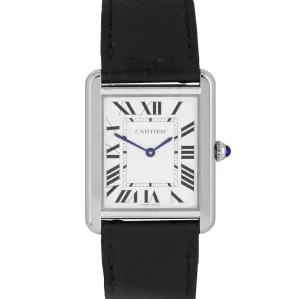 2020 Cartier Tank Solo Large 3169 Stainless Roman Quartz Date Watch W5200014