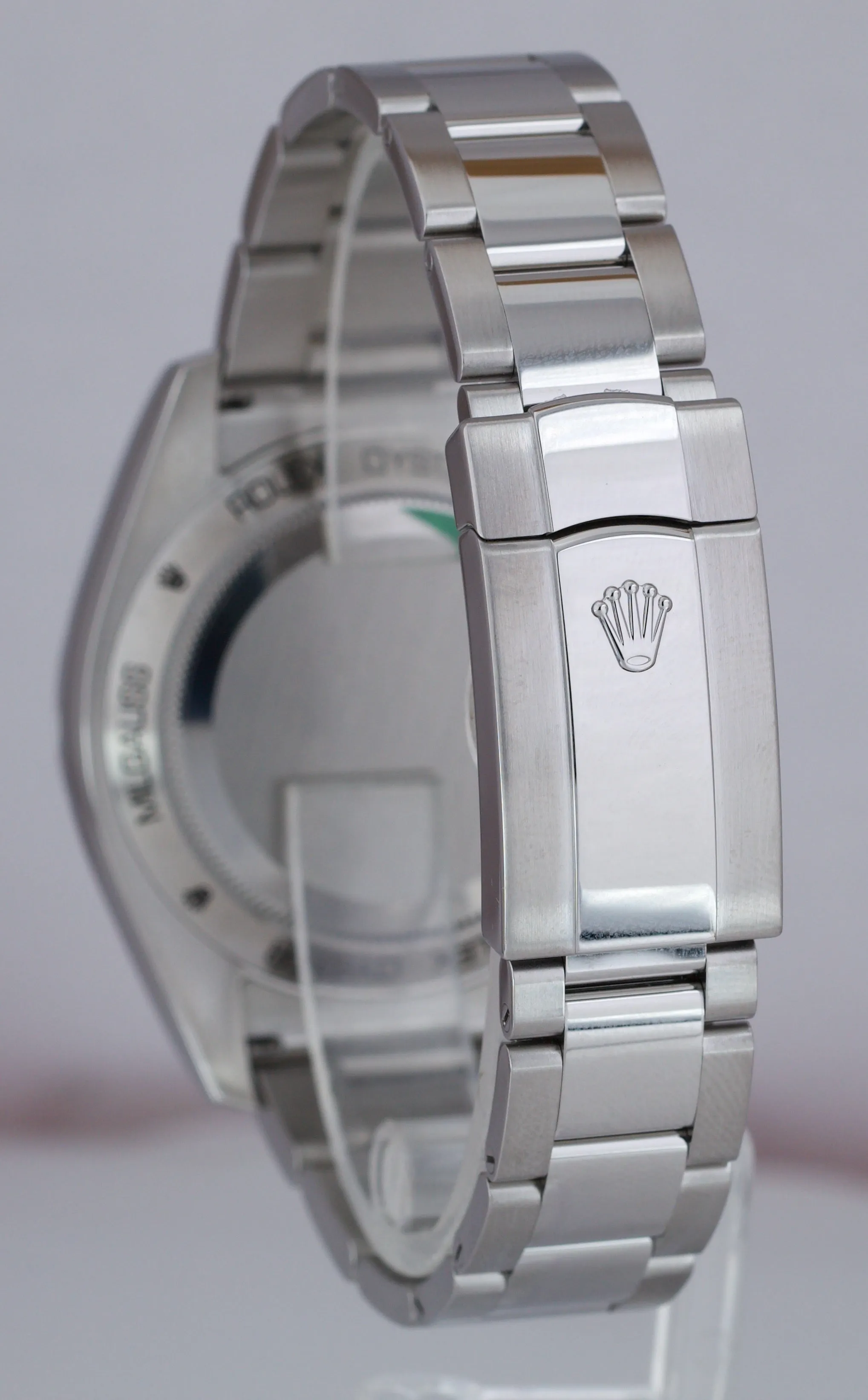 2020 MINT Rolex Milgauss Green Anniversary 116400 GV / V Stainless Black Watch