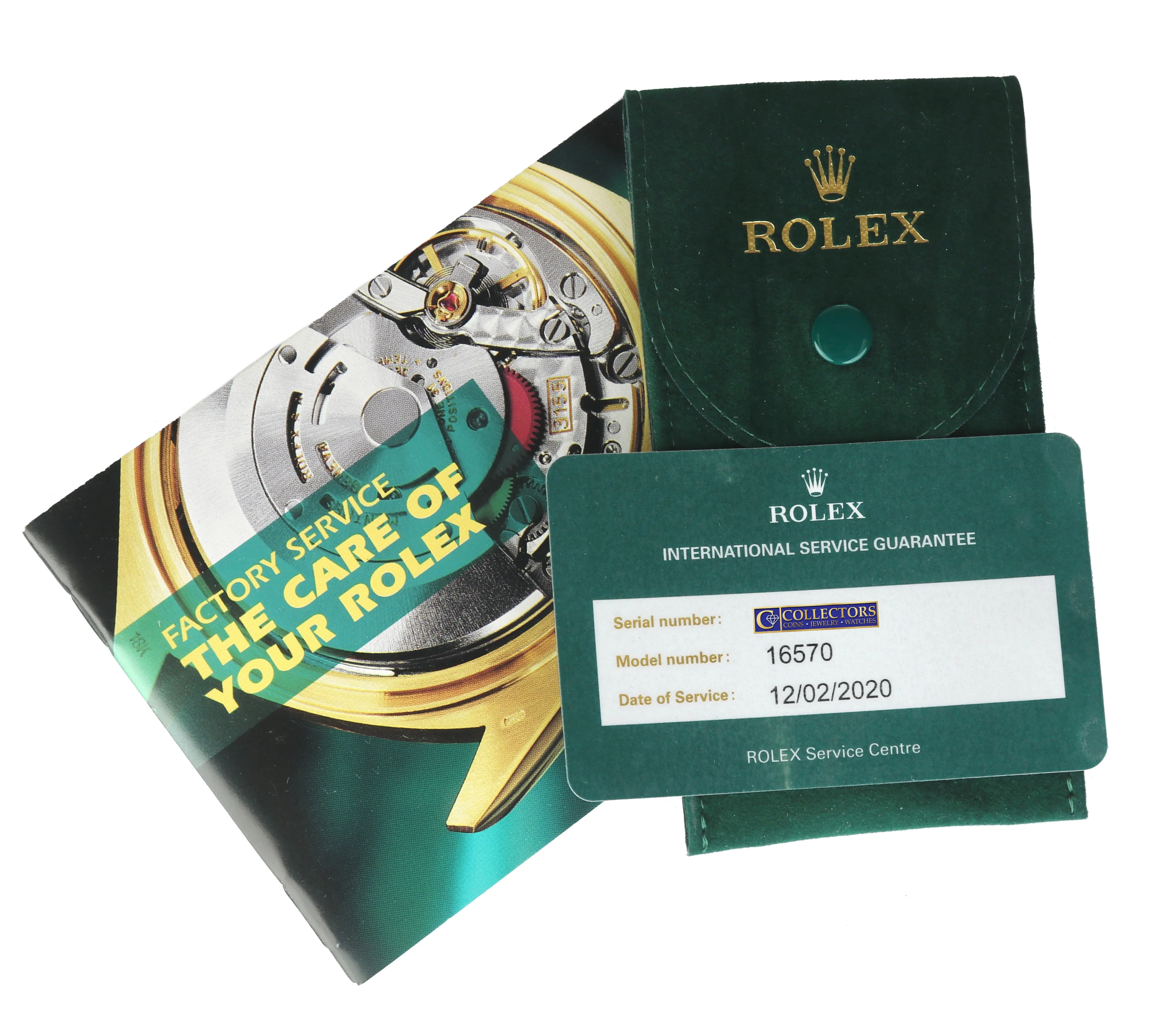 2020 ROLEX SERVICE RSC Explorer II 16570 Stainless 40mm GMT Automatic Black