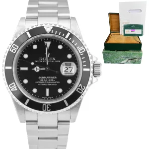 2020 RSC SERVICE Rolex Submariner Date 16610 40mm Black Stainless Steel Watch