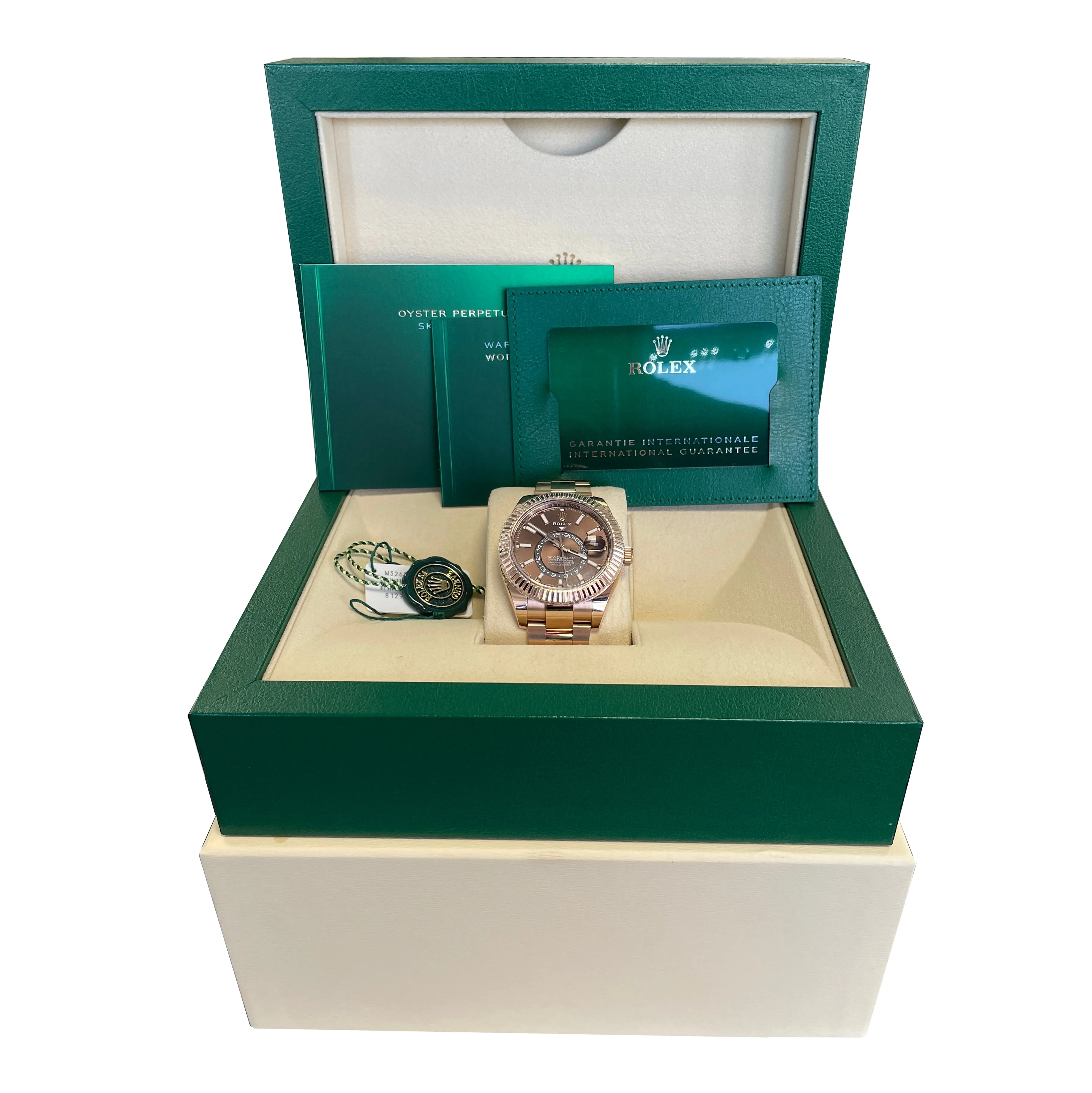 2021 Rolex Sky-Dweller 42mm 18K Rose Gold Chocolate Index 326935 Watch B P