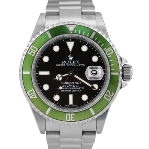 2022 RSC PAPERS Rolex Submariner Date KERMIT Green Steel 40mm 16610 Watch BOX