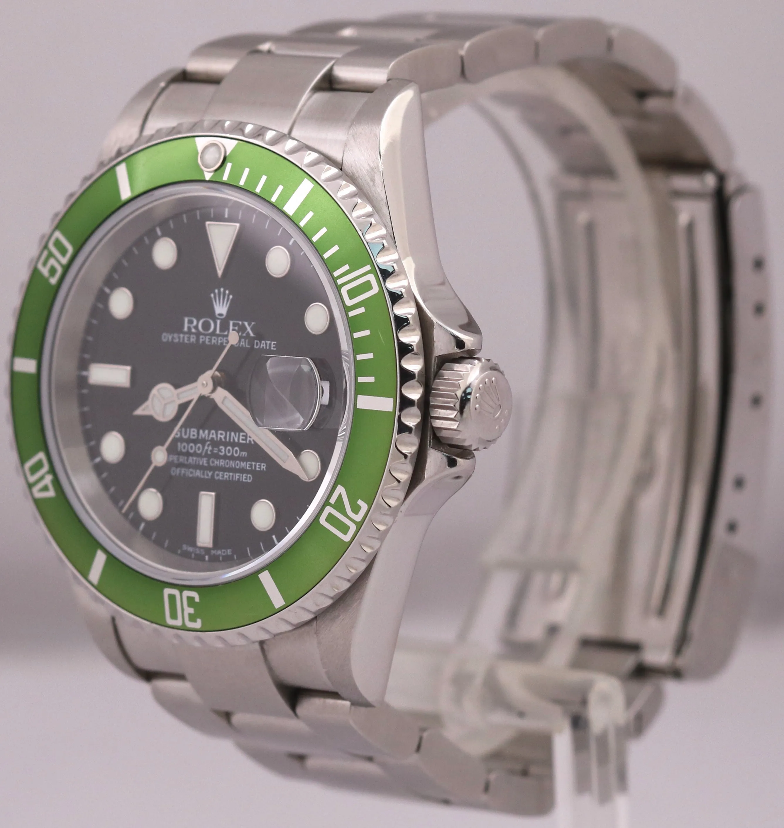 2022 RSC PAPERS Rolex Submariner Date KERMIT Green Steel 40mm 16610 Watch BOX