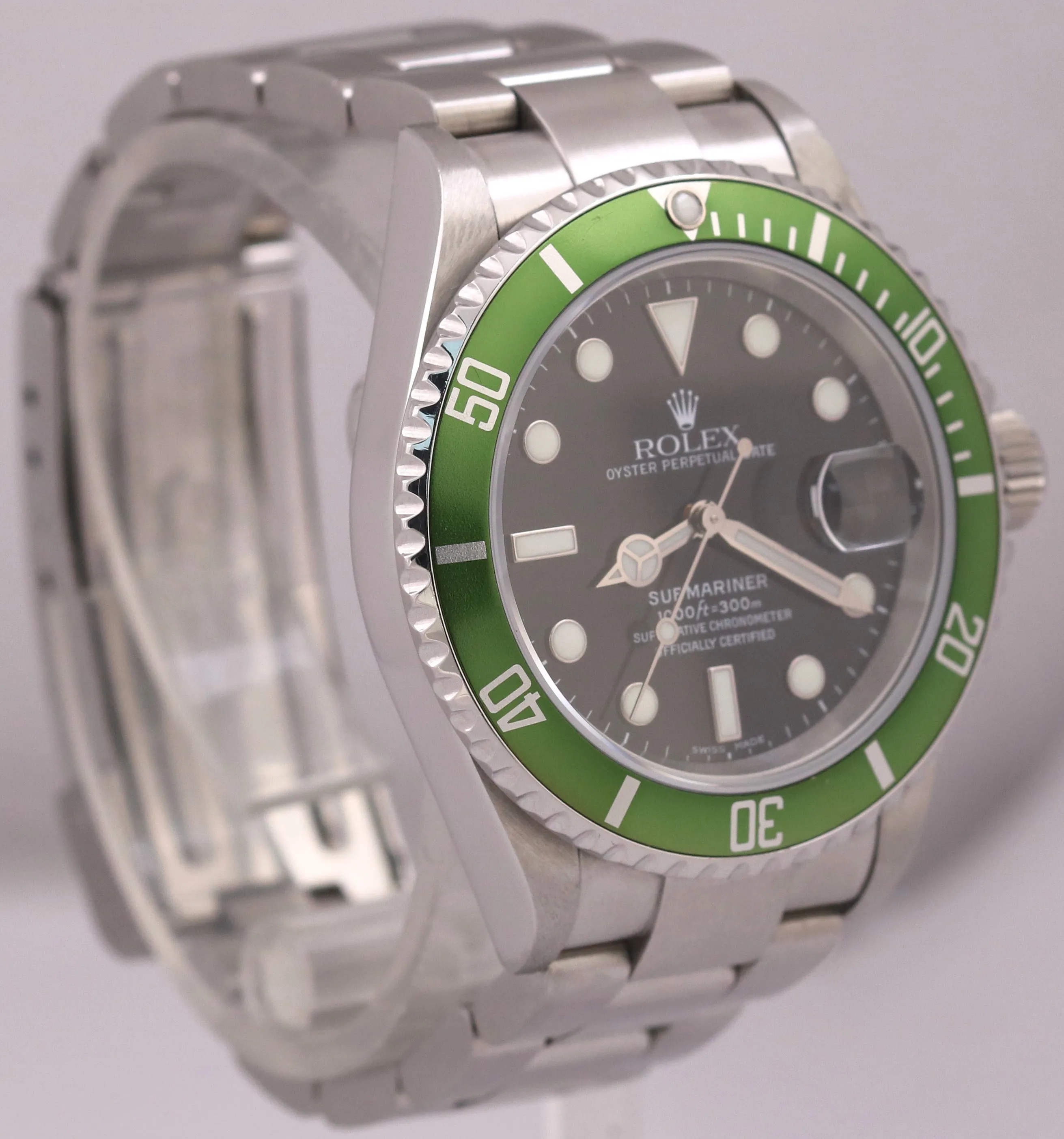 2022 RSC PAPERS Rolex Submariner Date KERMIT Green Steel 40mm 16610 Watch BOX