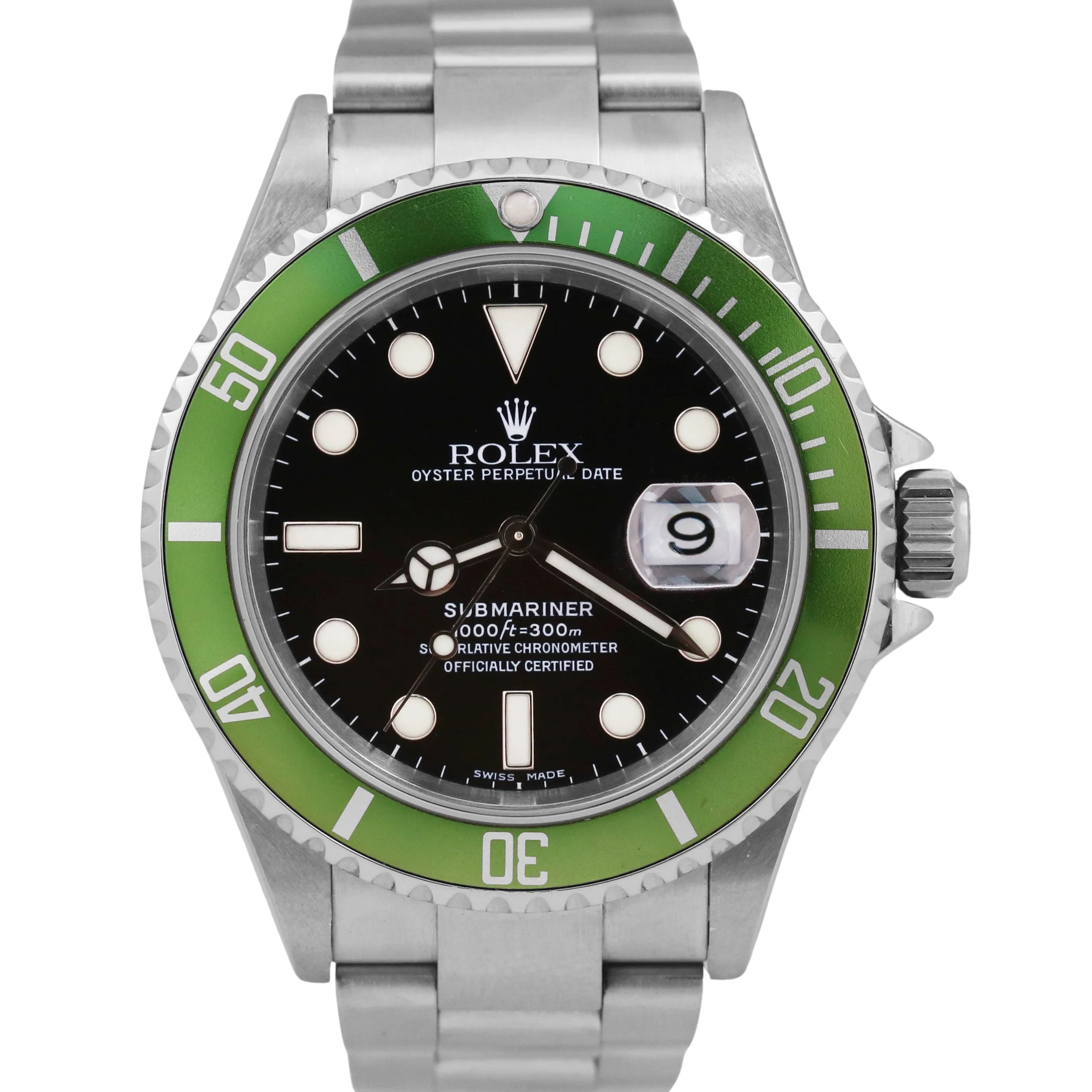 2022 RSC PAPERS Rolex Submariner Date KERMIT Green Steel 40mm 16610 Watch BOX