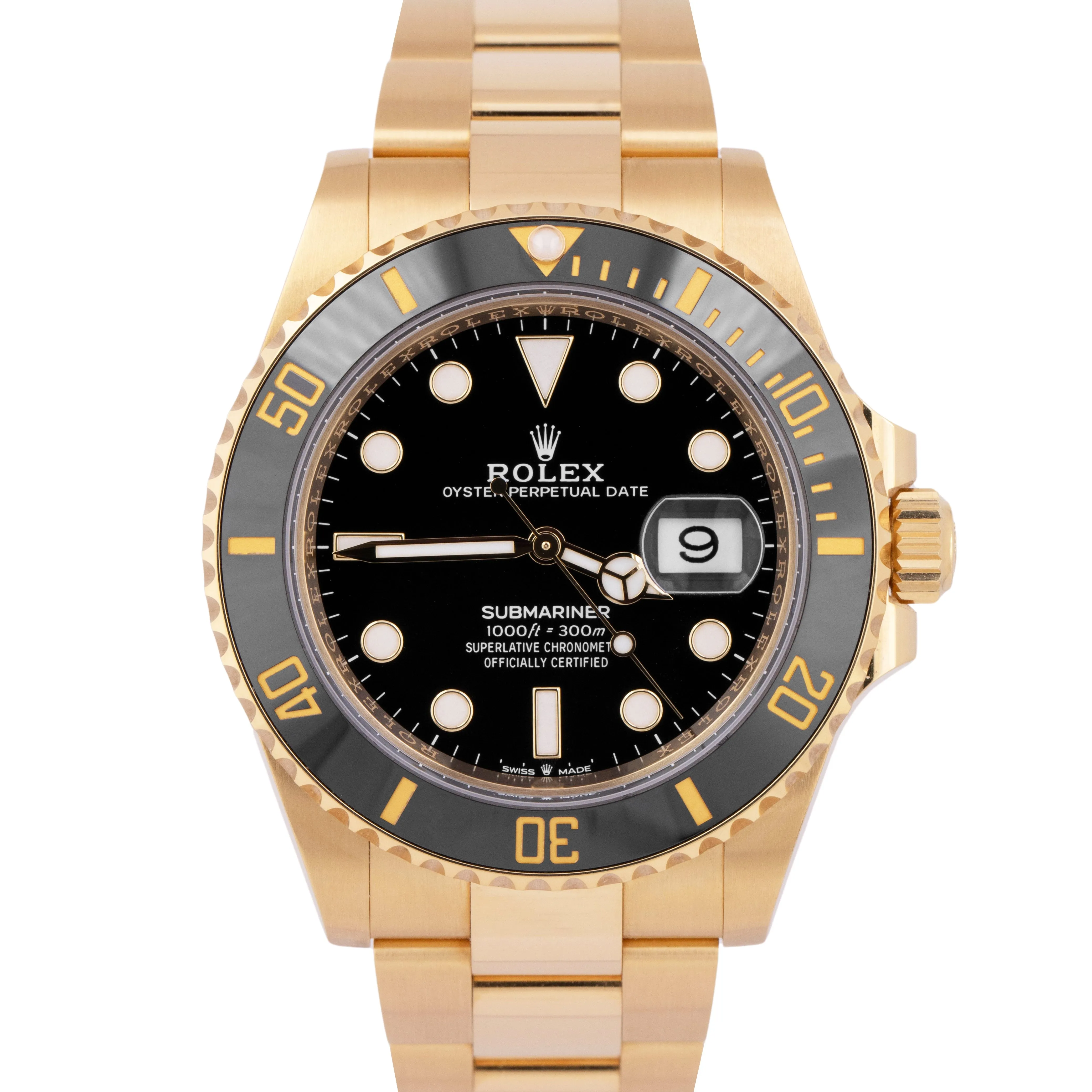 2023 NEW PAPERS Rolex Submariner Date 41mm 18K Gold Black Watch 126618 LN BOX