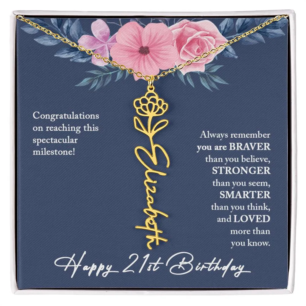 21st Birthday Gift Necklace, Personalized 21st Birthday Gift for Her, Happy 21st Birthday Gift Necklace, 21 Birthday Gift for Her
