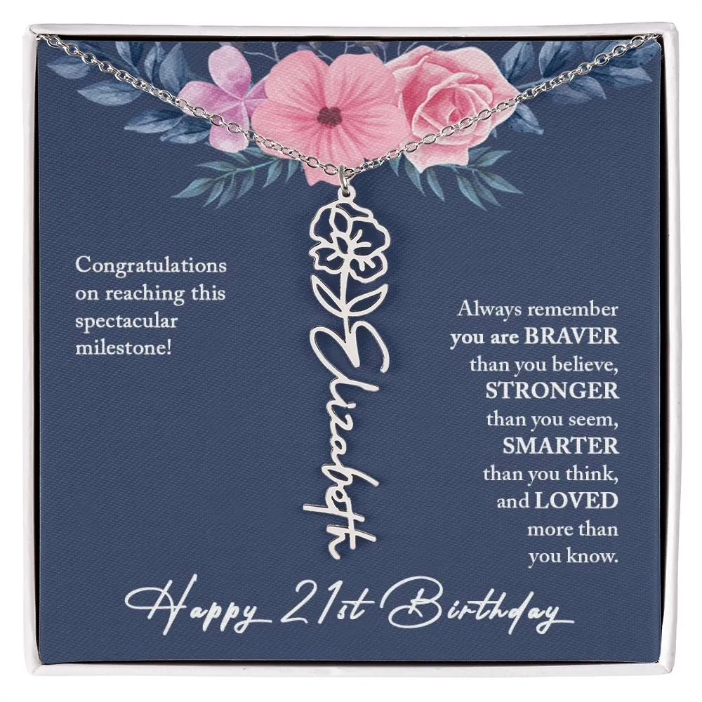 21st Birthday Gift Necklace, Personalized 21st Birthday Gift for Her, Happy 21st Birthday Gift Necklace, 21 Birthday Gift for Her