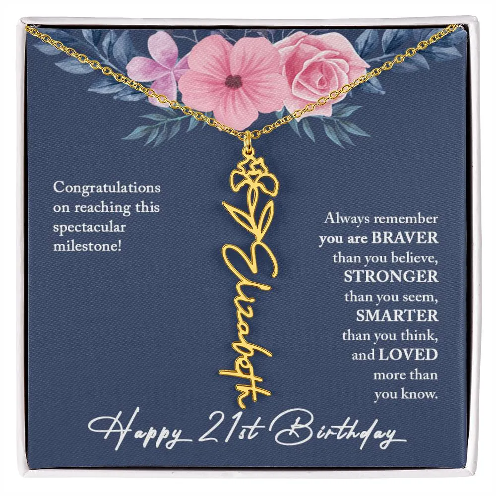 21st Birthday Gift Necklace, Personalized 21st Birthday Gift for Her, Happy 21st Birthday Gift Necklace, 21 Birthday Gift for Her