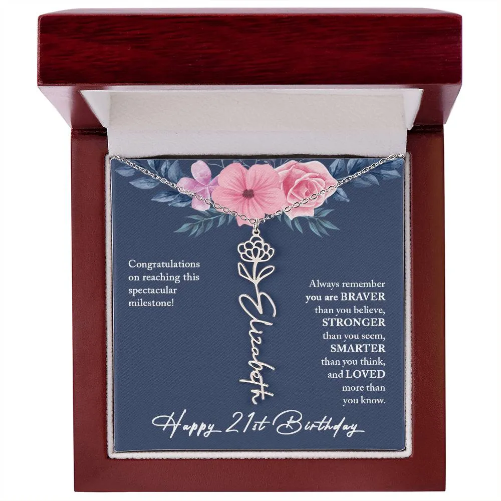21st Birthday Gift Necklace, Personalized 21st Birthday Gift for Her, Happy 21st Birthday Gift Necklace, 21 Birthday Gift for Her