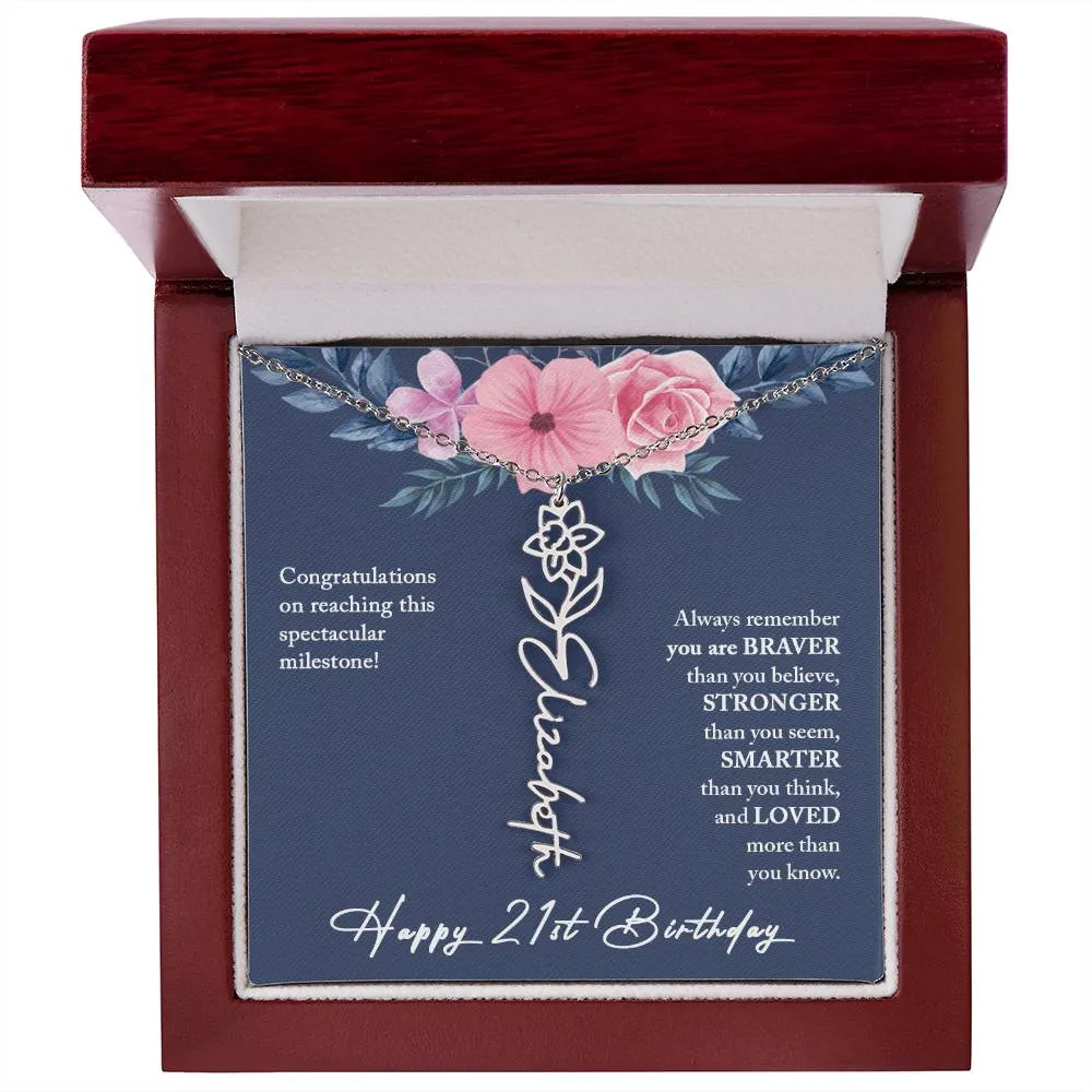 21st Birthday Gift Necklace, Personalized 21st Birthday Gift for Her, Happy 21st Birthday Gift Necklace, 21 Birthday Gift for Her