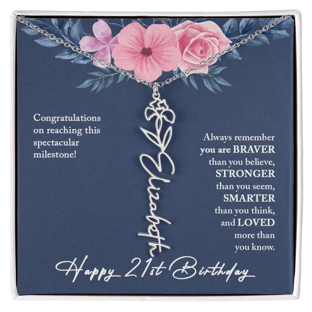 21st Birthday Gift Necklace, Personalized 21st Birthday Gift for Her, Happy 21st Birthday Gift Necklace, 21 Birthday Gift for Her