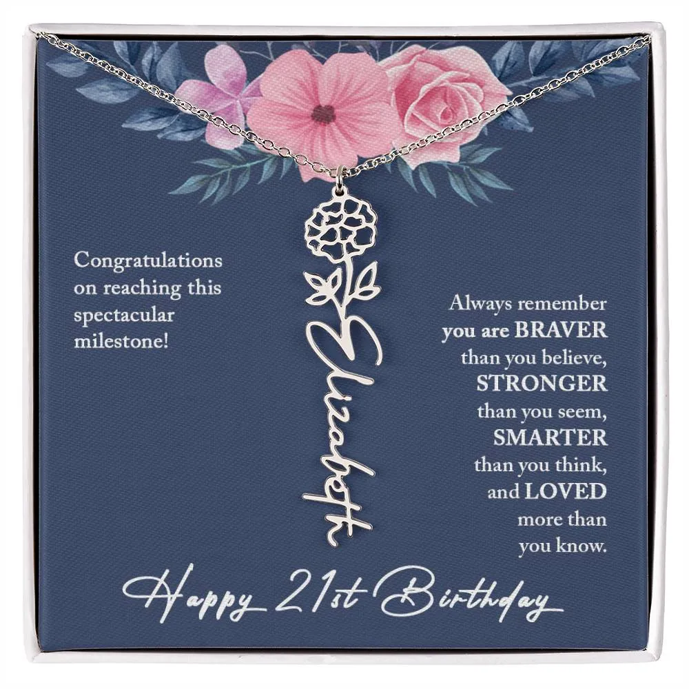 21st Birthday Gift Necklace, Personalized 21st Birthday Gift for Her, Happy 21st Birthday Gift Necklace, 21 Birthday Gift for Her