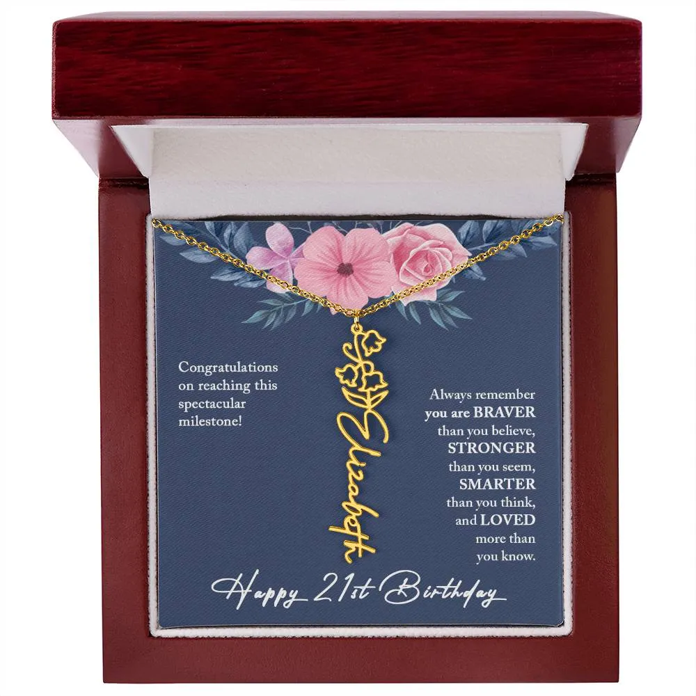 21st Birthday Gift Necklace, Personalized 21st Birthday Gift for Her, Happy 21st Birthday Gift Necklace, 21 Birthday Gift for Her