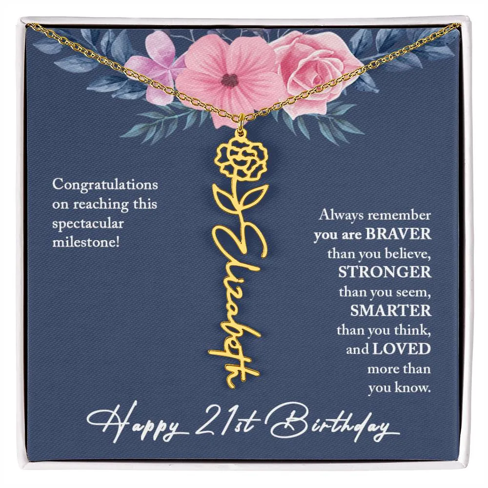 21st Birthday Gift Necklace, Personalized 21st Birthday Gift for Her, Happy 21st Birthday Gift Necklace, 21 Birthday Gift for Her