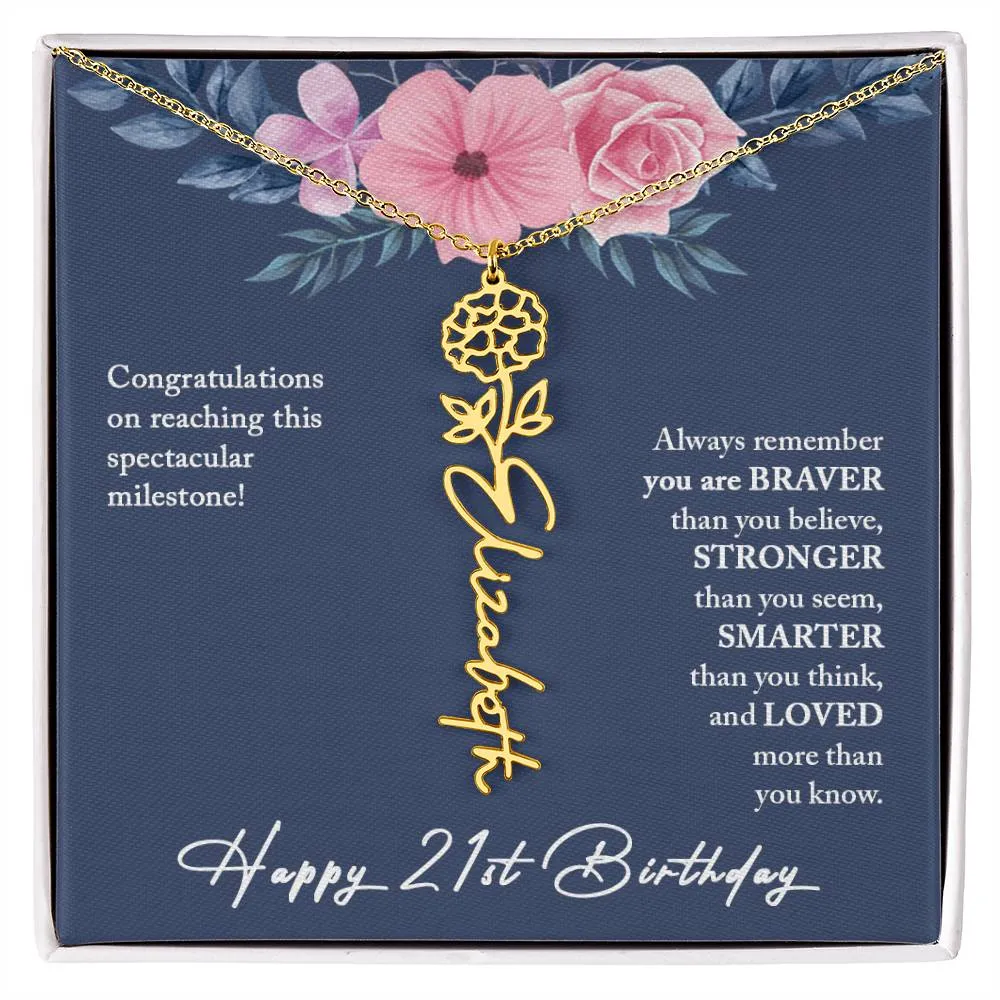 21st Birthday Gift Necklace, Personalized 21st Birthday Gift for Her, Happy 21st Birthday Gift Necklace, 21 Birthday Gift for Her