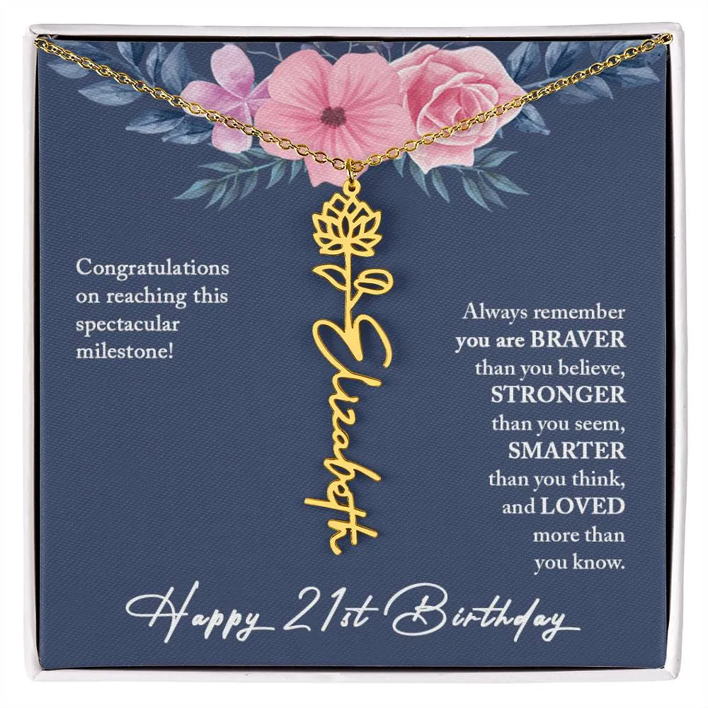 21st Birthday Gift Necklace, Personalized 21st Birthday Gift for Her, Happy 21st Birthday Gift Necklace, 21 Birthday Gift for Her
