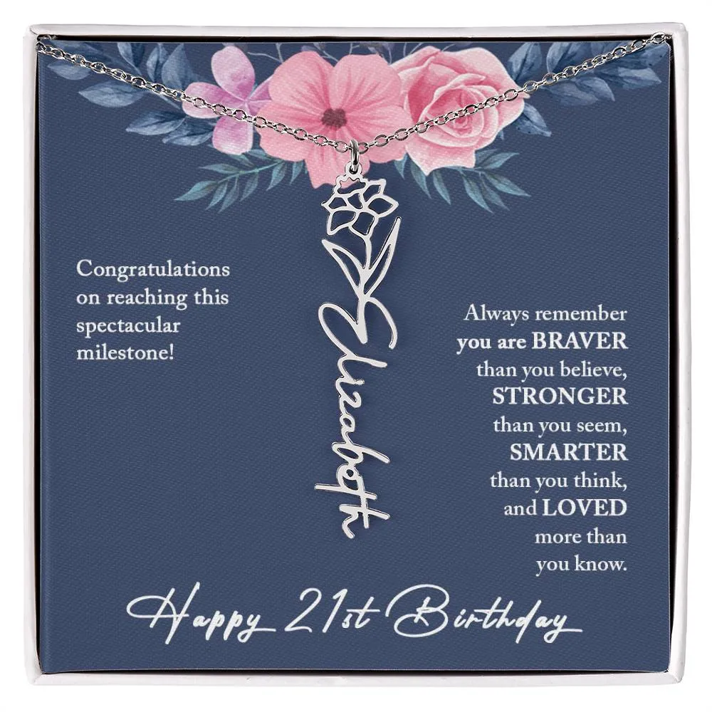 21st Birthday Gift Necklace, Personalized 21st Birthday Gift for Her, Happy 21st Birthday Gift Necklace, 21 Birthday Gift for Her