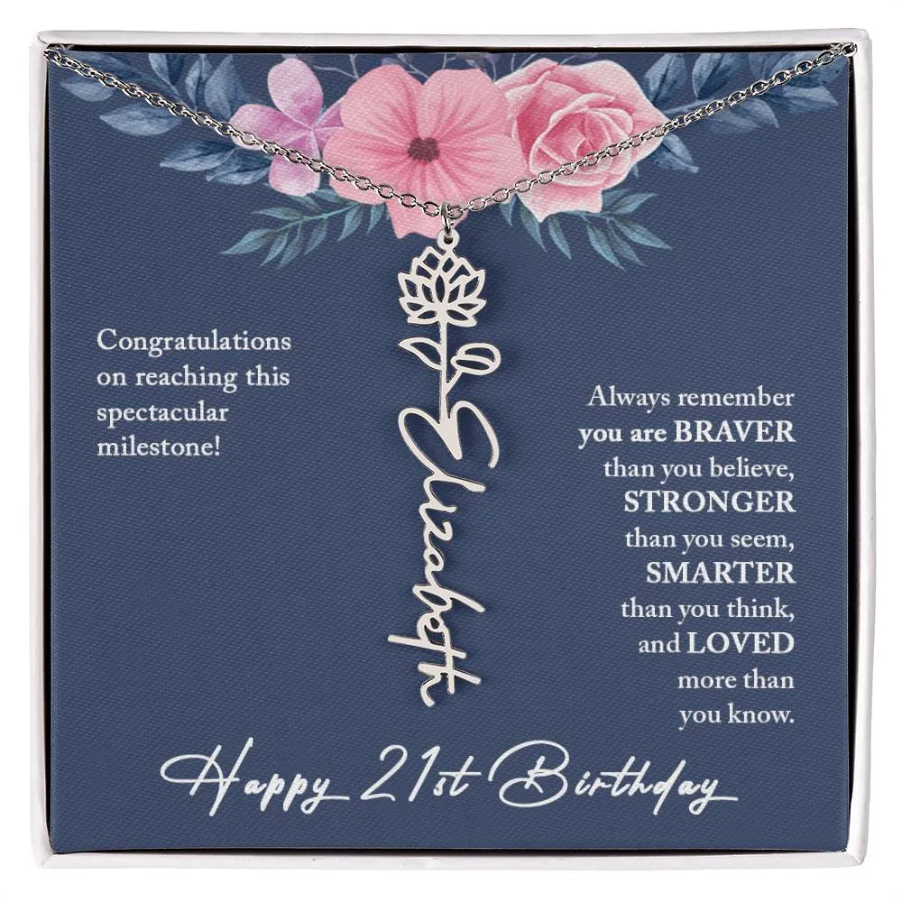 21st Birthday Gift Necklace, Personalized 21st Birthday Gift for Her, Happy 21st Birthday Gift Necklace, 21 Birthday Gift for Her