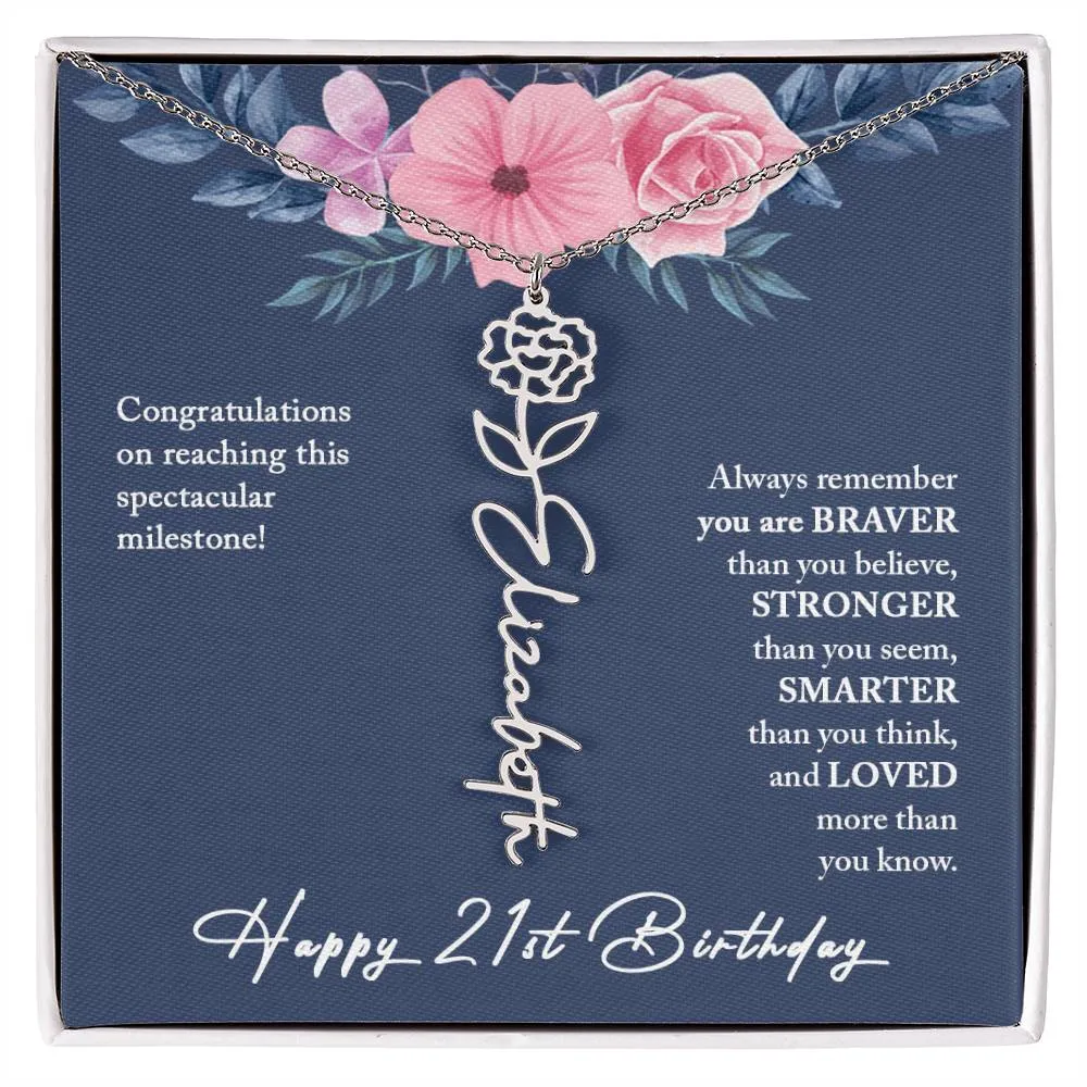 21st Birthday Gift Necklace, Personalized 21st Birthday Gift for Her, Happy 21st Birthday Gift Necklace, 21 Birthday Gift for Her