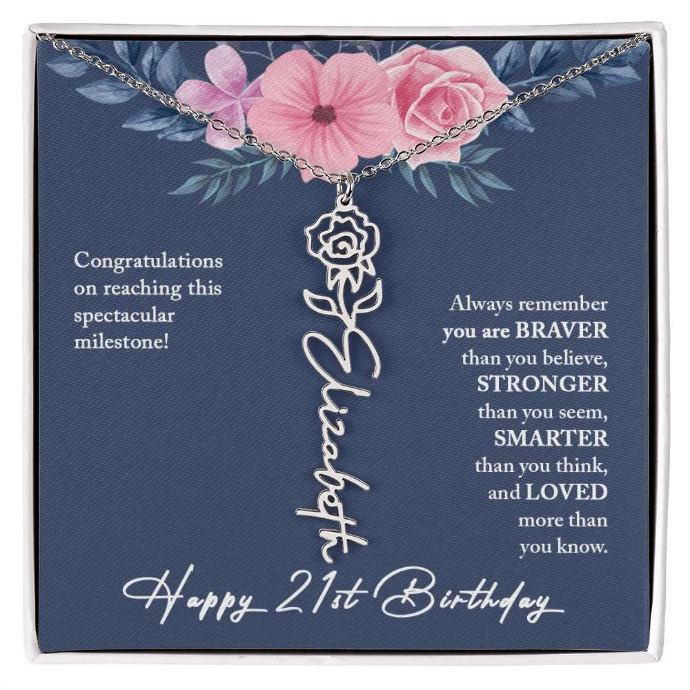21st Birthday Gift Necklace, Personalized 21st Birthday Gift for Her, Happy 21st Birthday Gift Necklace, 21 Birthday Gift for Her