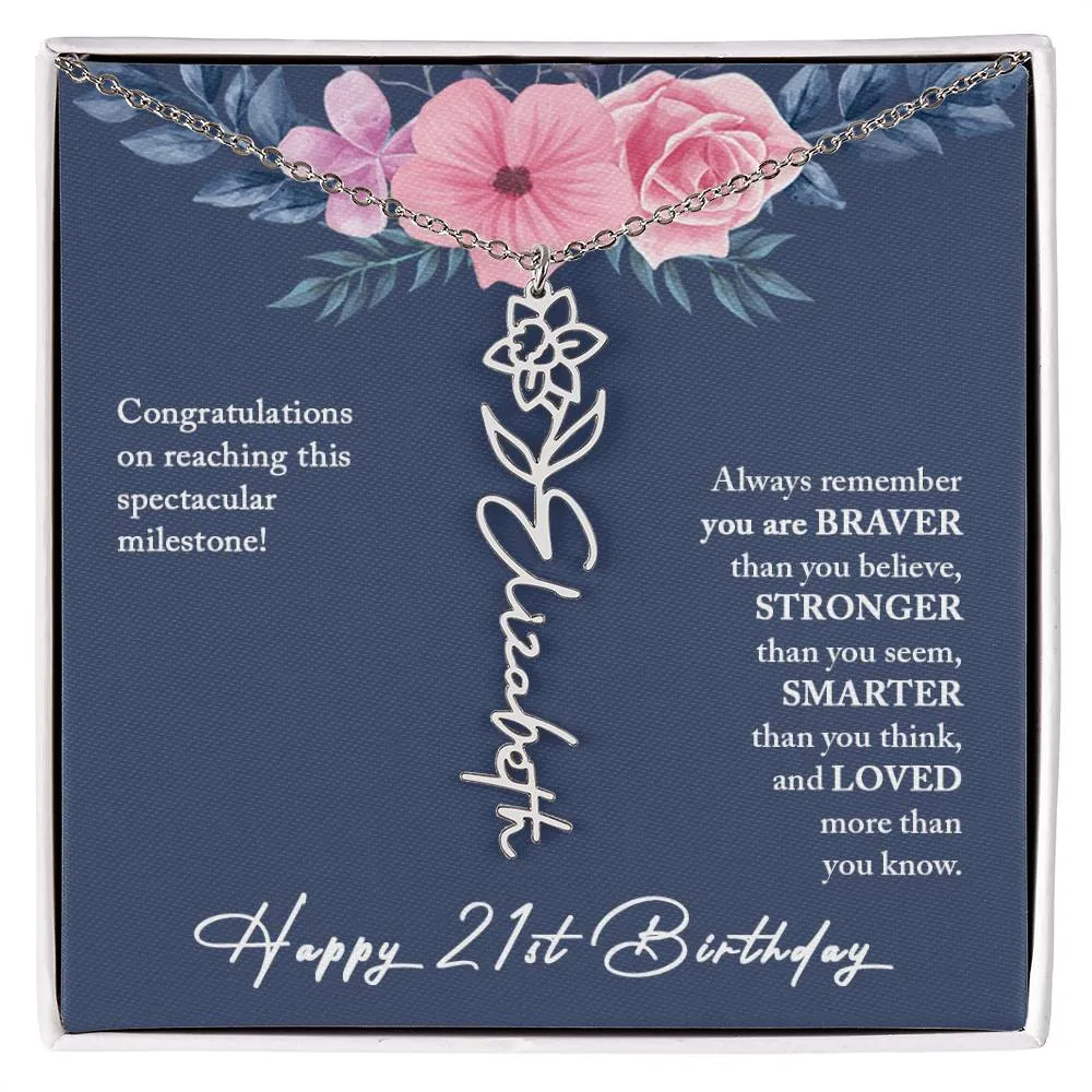 21st Birthday Gift Necklace, Personalized 21st Birthday Gift for Her, Happy 21st Birthday Gift Necklace, 21 Birthday Gift for Her
