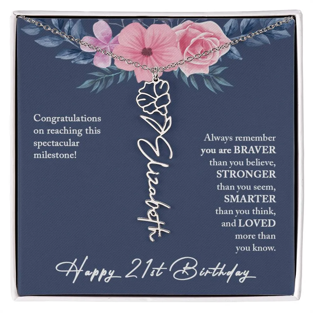 21st Birthday Gift Necklace, Personalized 21st Birthday Gift for Her, Happy 21st Birthday Gift Necklace, 21 Birthday Gift for Her