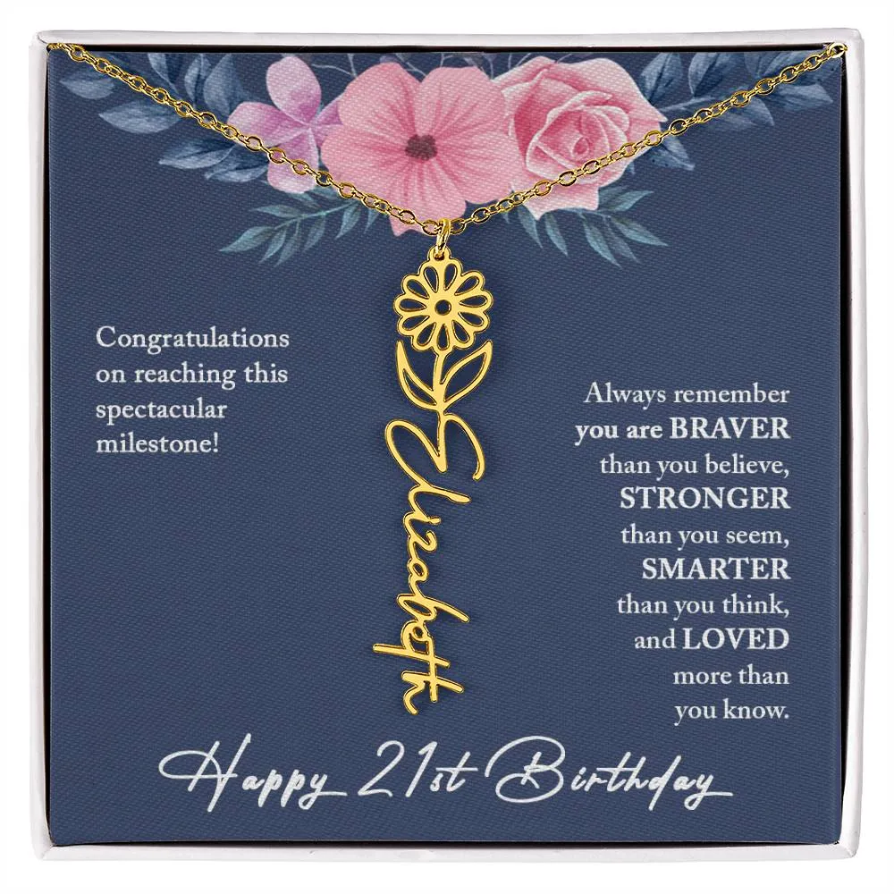 21st Birthday Gift Necklace, Personalized 21st Birthday Gift for Her, Happy 21st Birthday Gift Necklace, 21 Birthday Gift for Her