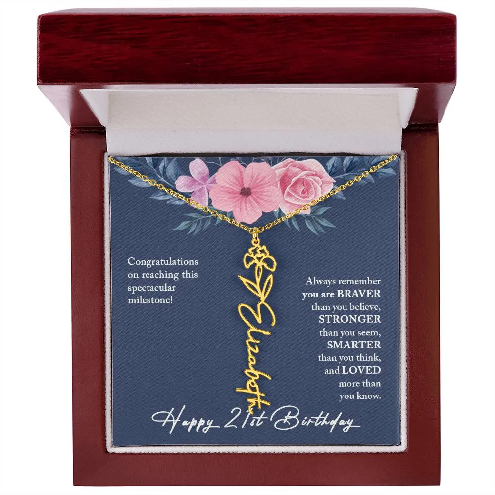 21st Birthday Gift Necklace, Personalized 21st Birthday Gift for Her, Happy 21st Birthday Gift Necklace, 21 Birthday Gift for Her