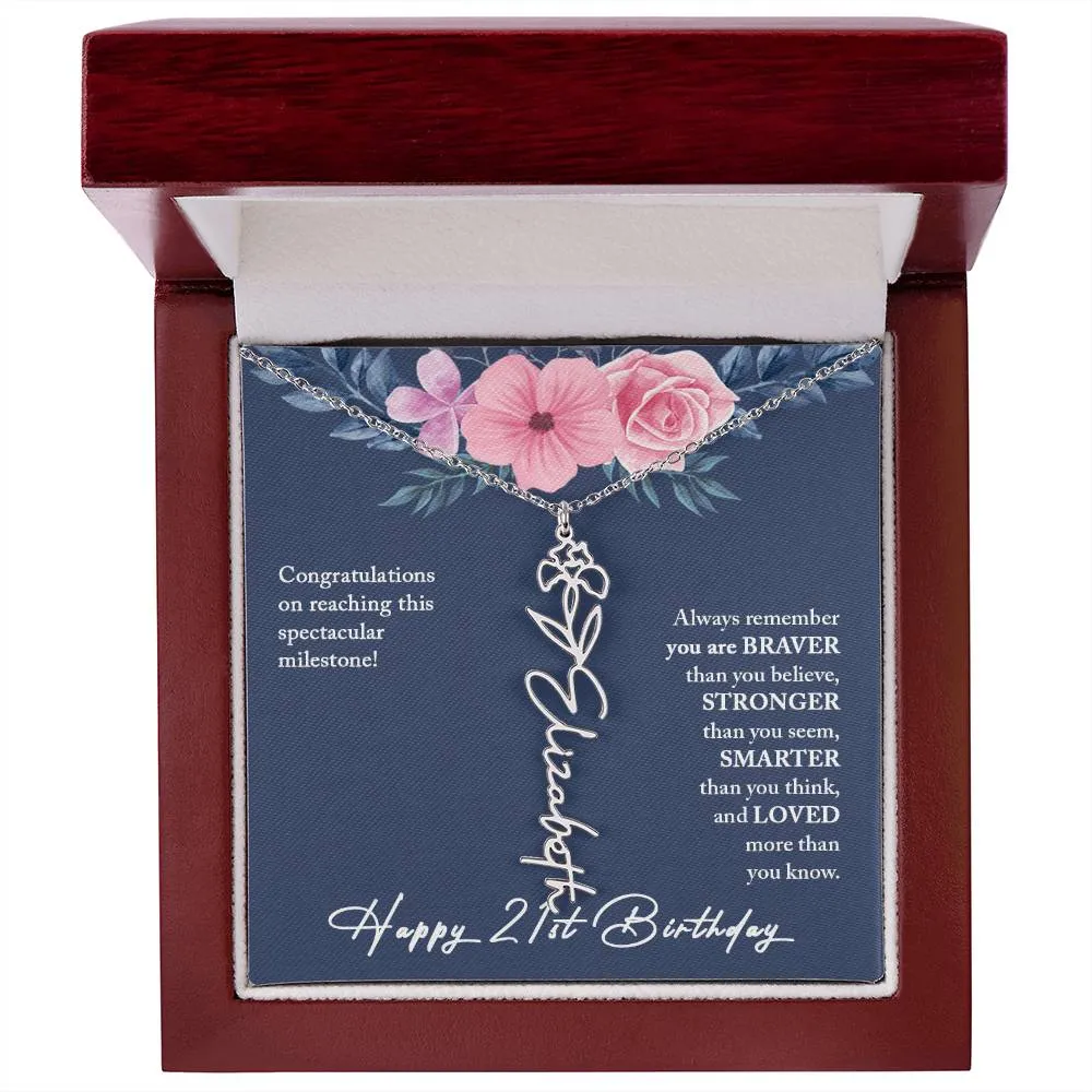 21st Birthday Gift Necklace, Personalized 21st Birthday Gift for Her, Happy 21st Birthday Gift Necklace, 21 Birthday Gift for Her